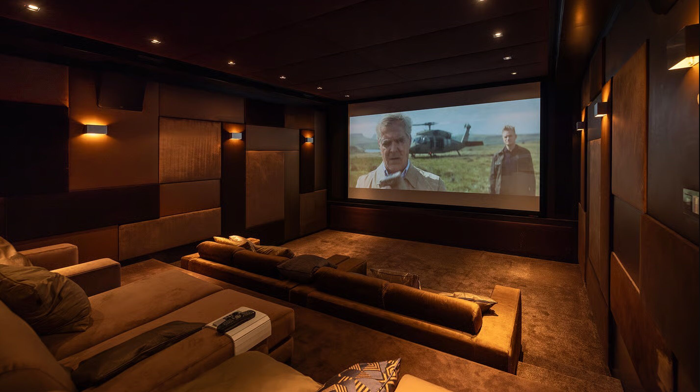 De thuisbioscoop van de villa in Oss