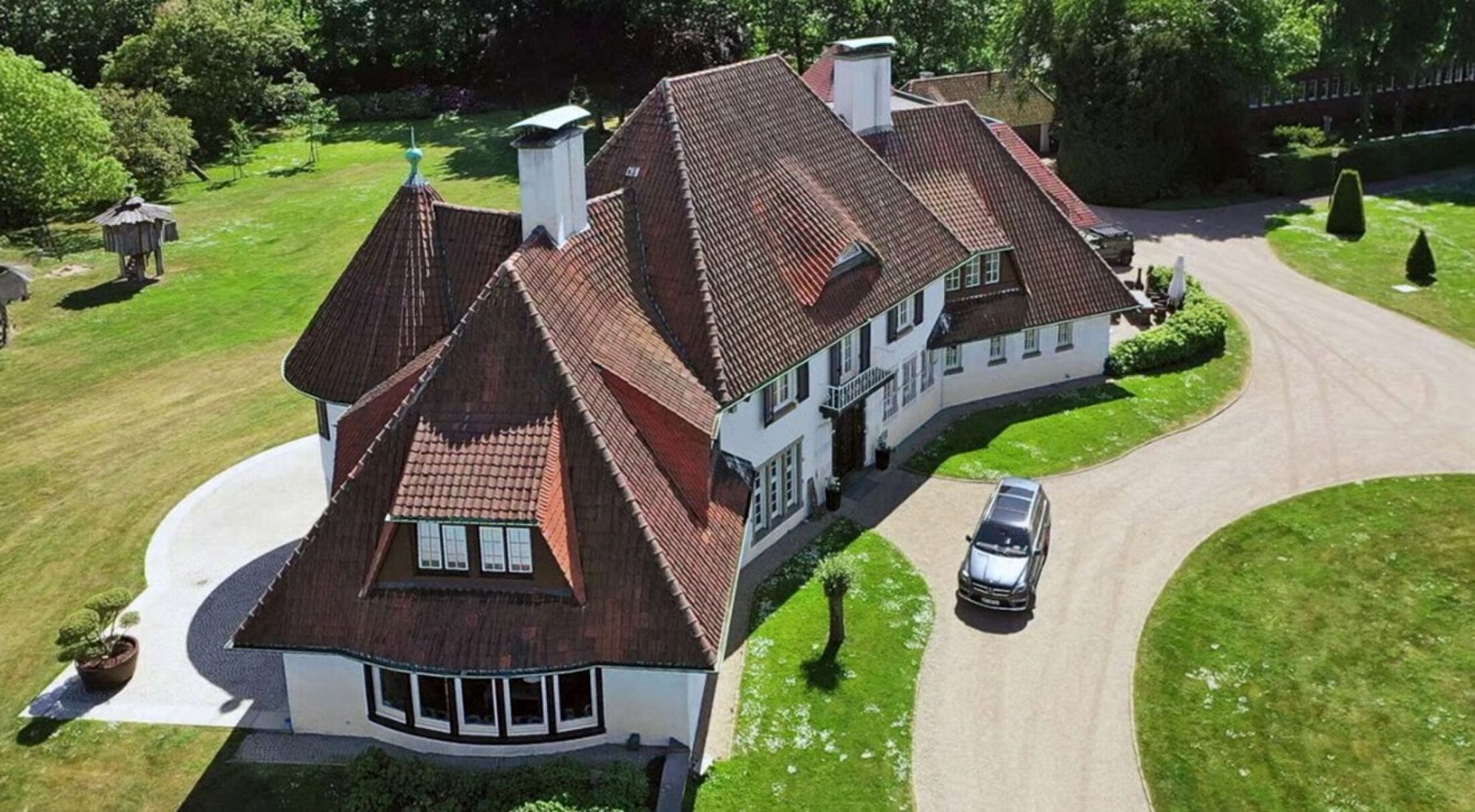 De villa die op het Duitse landgoed staat