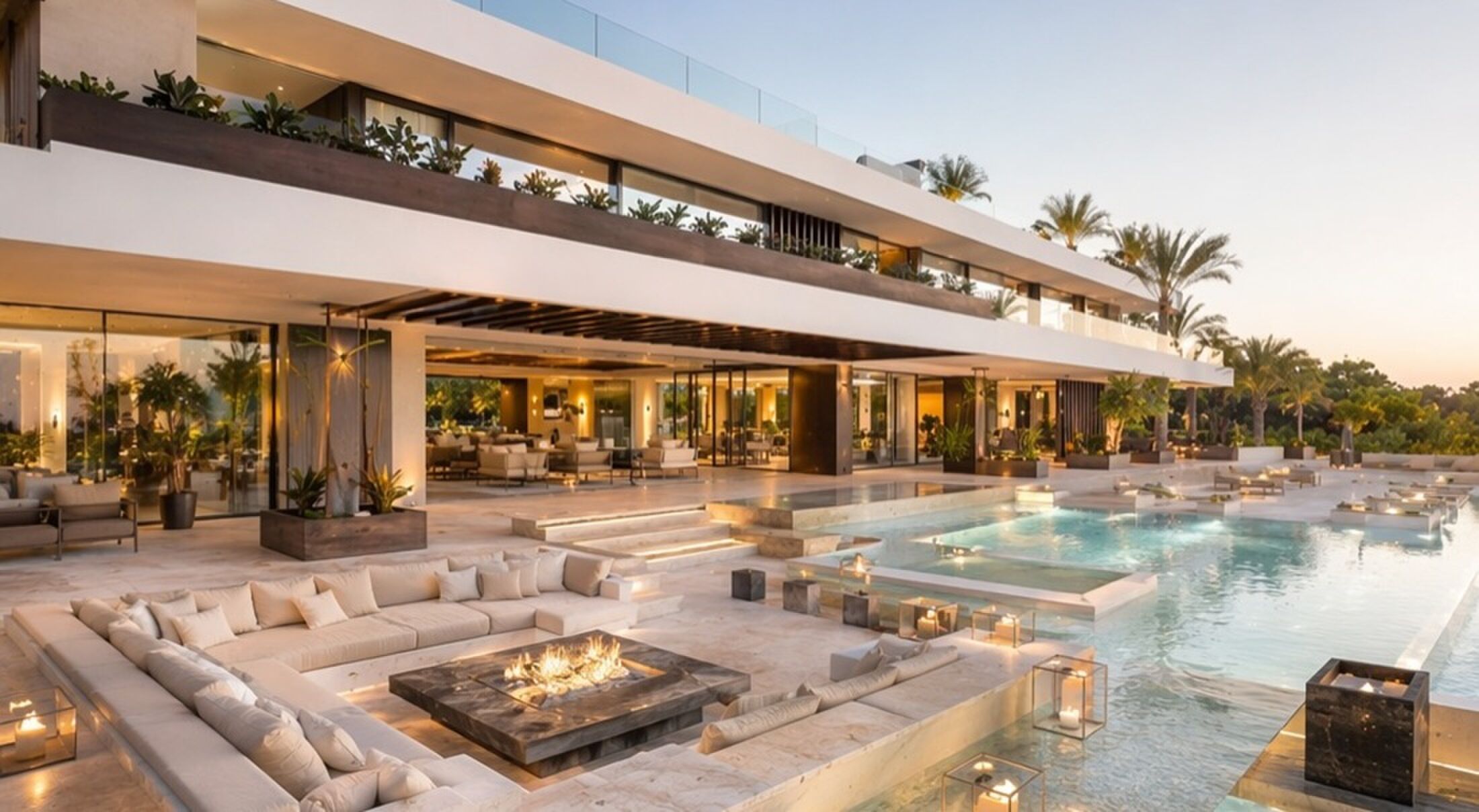 De buitenruimte van de toekomstige villa in Portugal