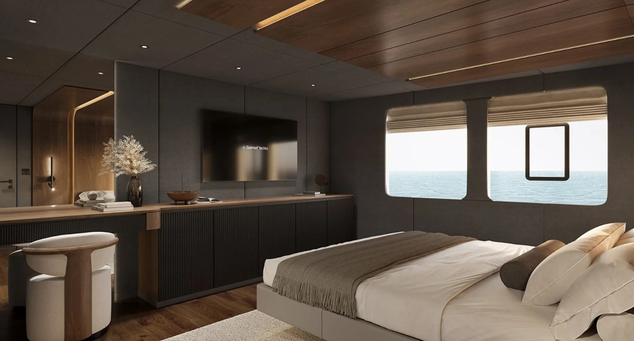 De mastersuite met eigen badkamer