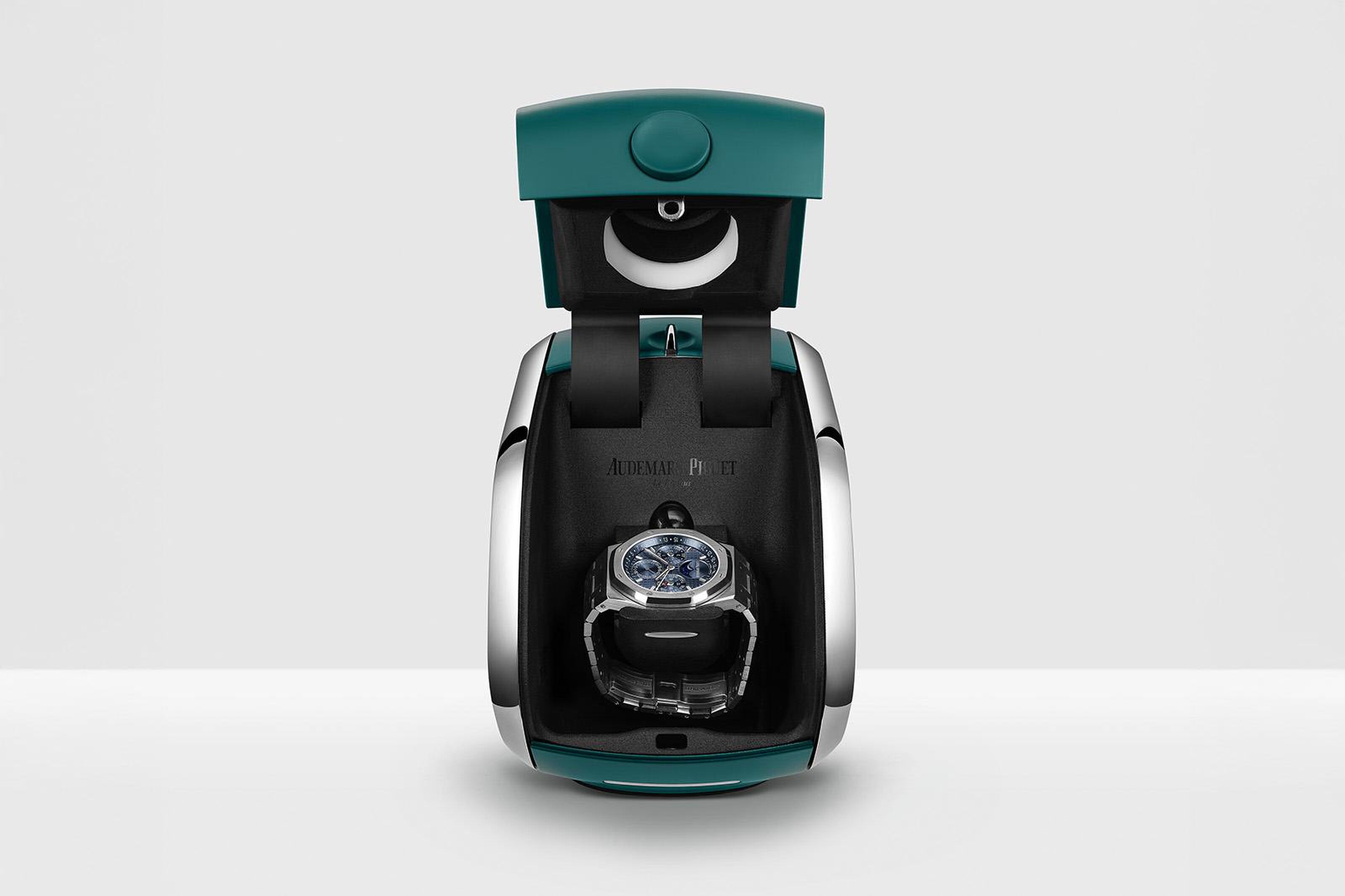 De geopende Royal Audemars Piguet AI Oak-doos
