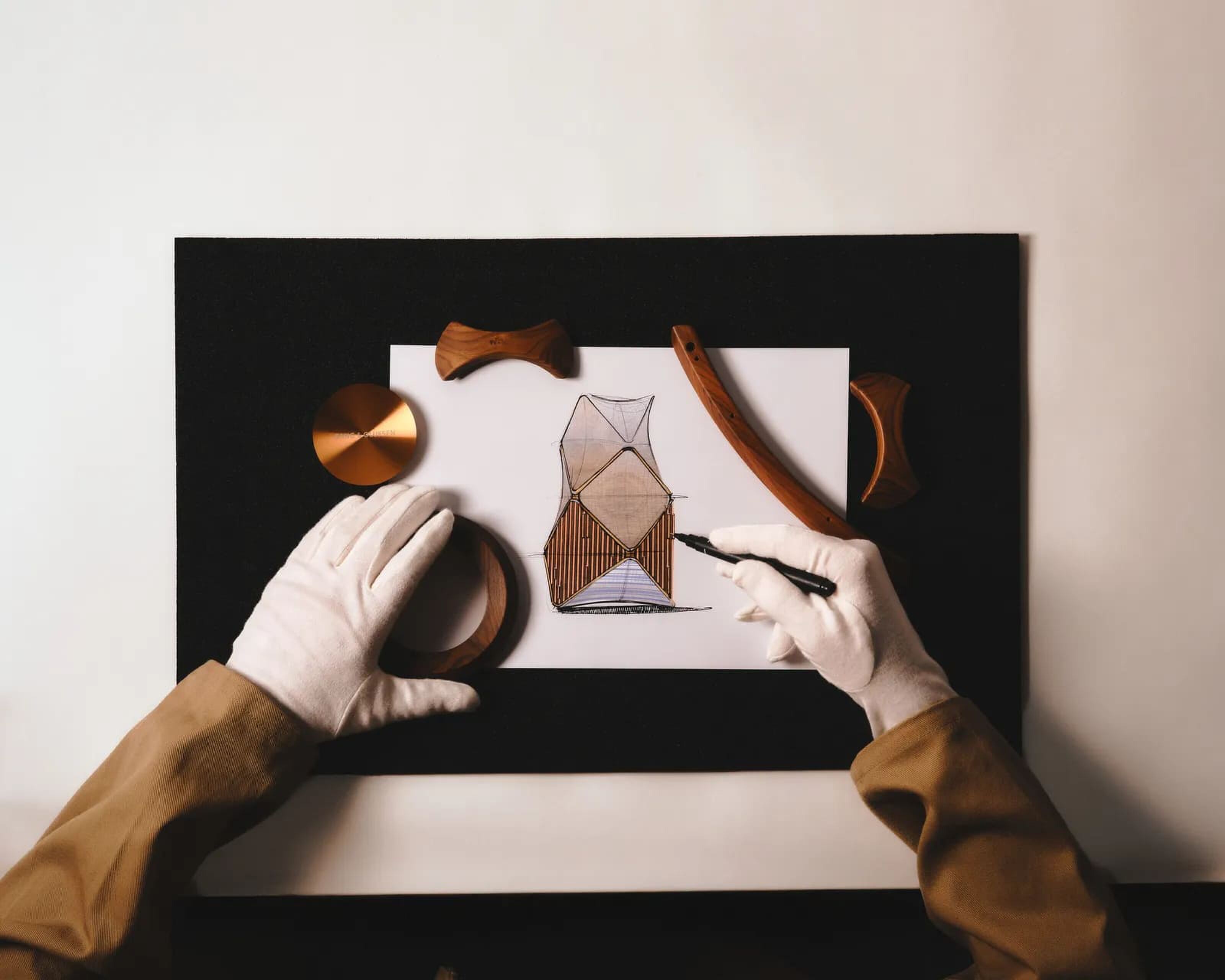 Het materiaalpallet van de Bang & Olufsen-speaker