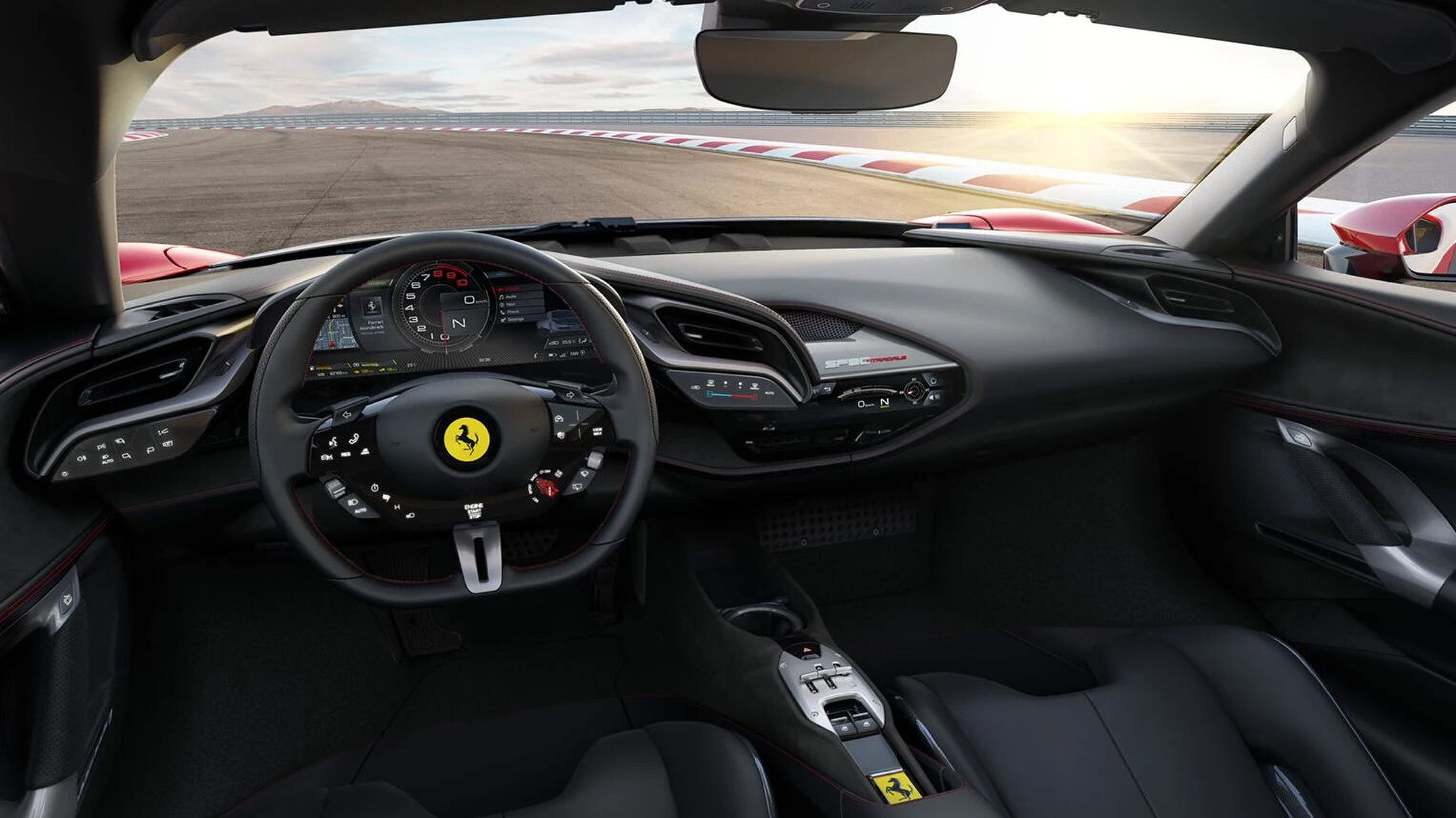 Het interieur van de Ferrari SF90 Stradale