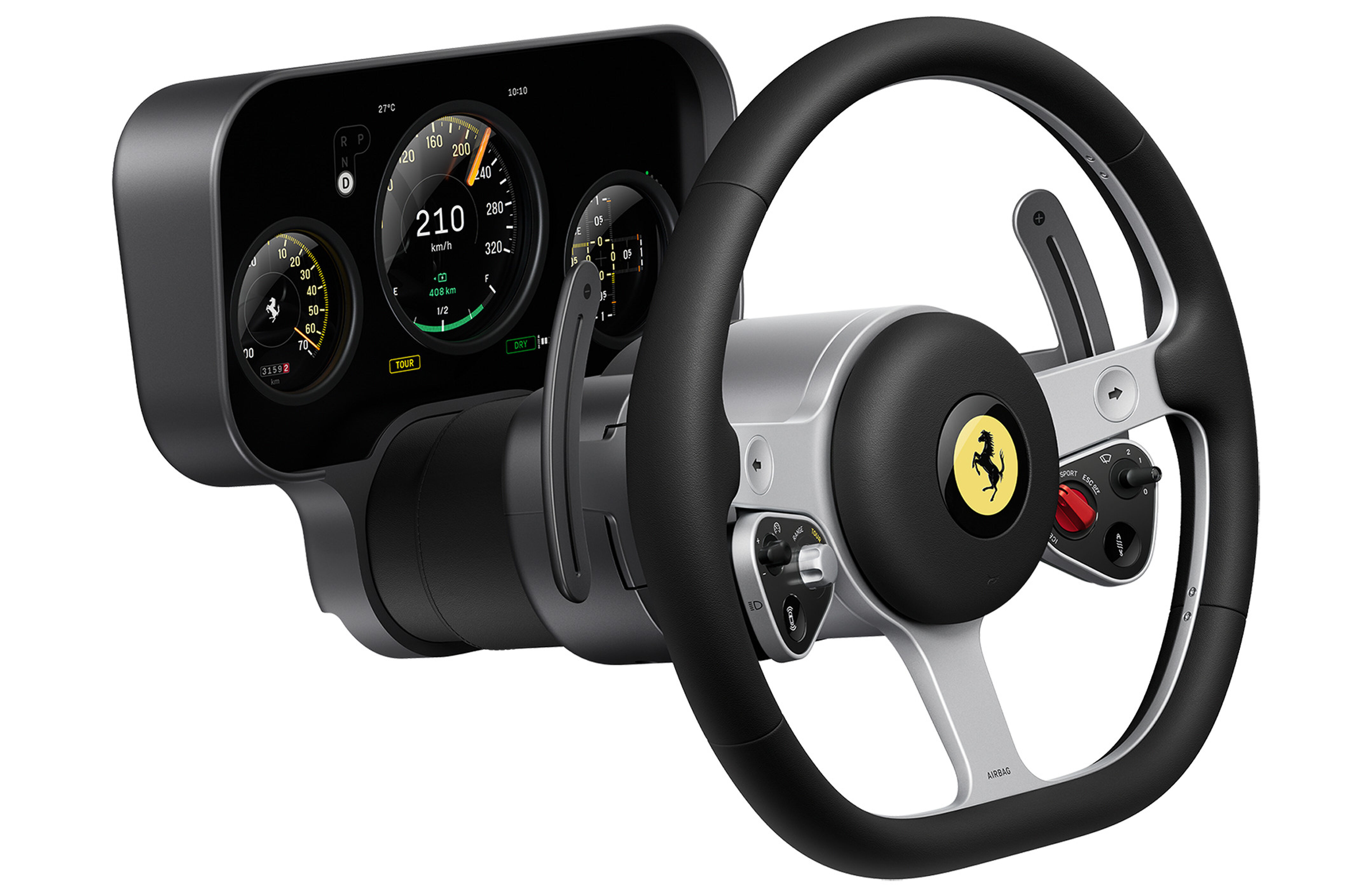 Het stuur van de Ferrari Luce