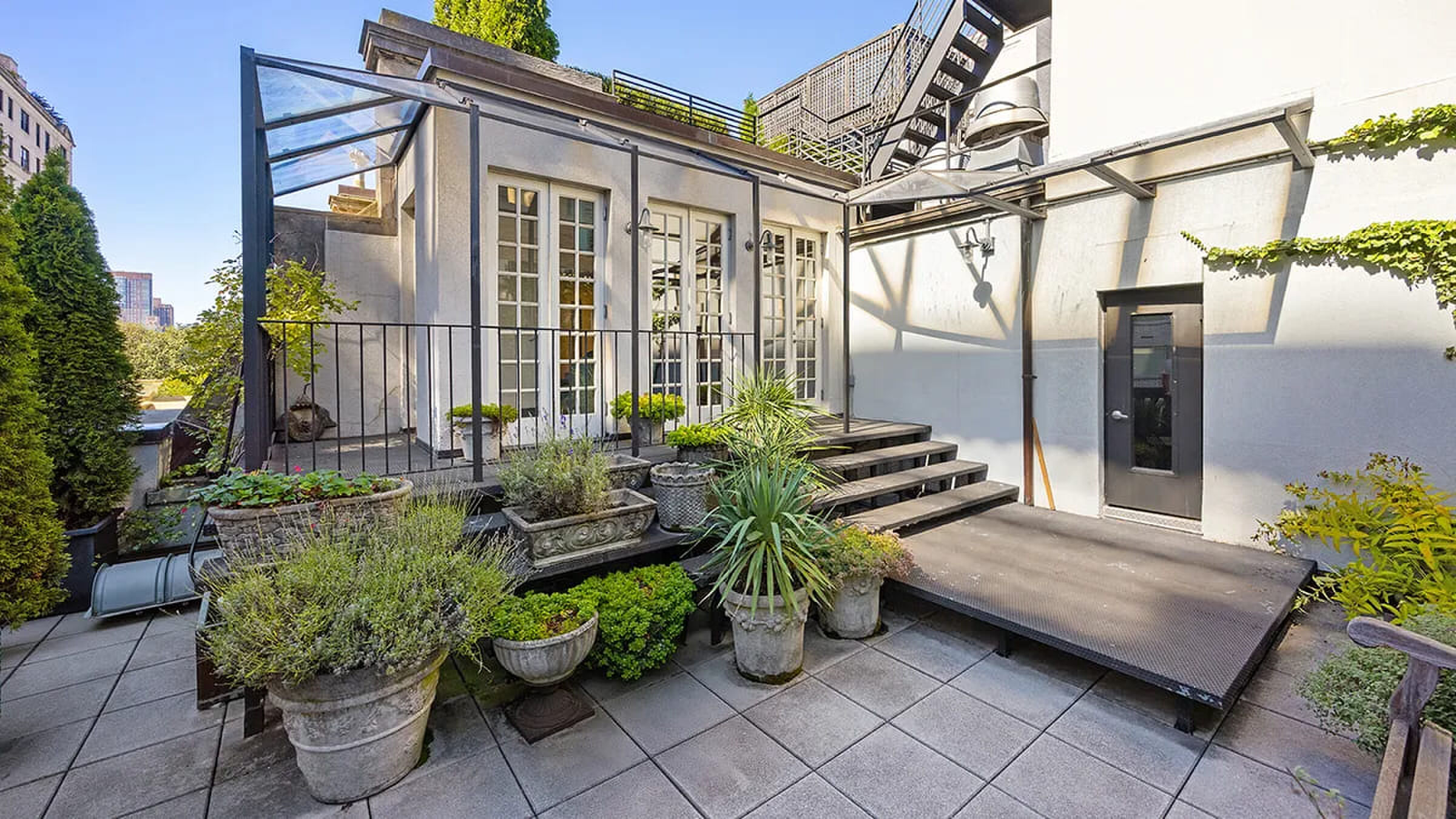 Het terras van het penthouse in New York