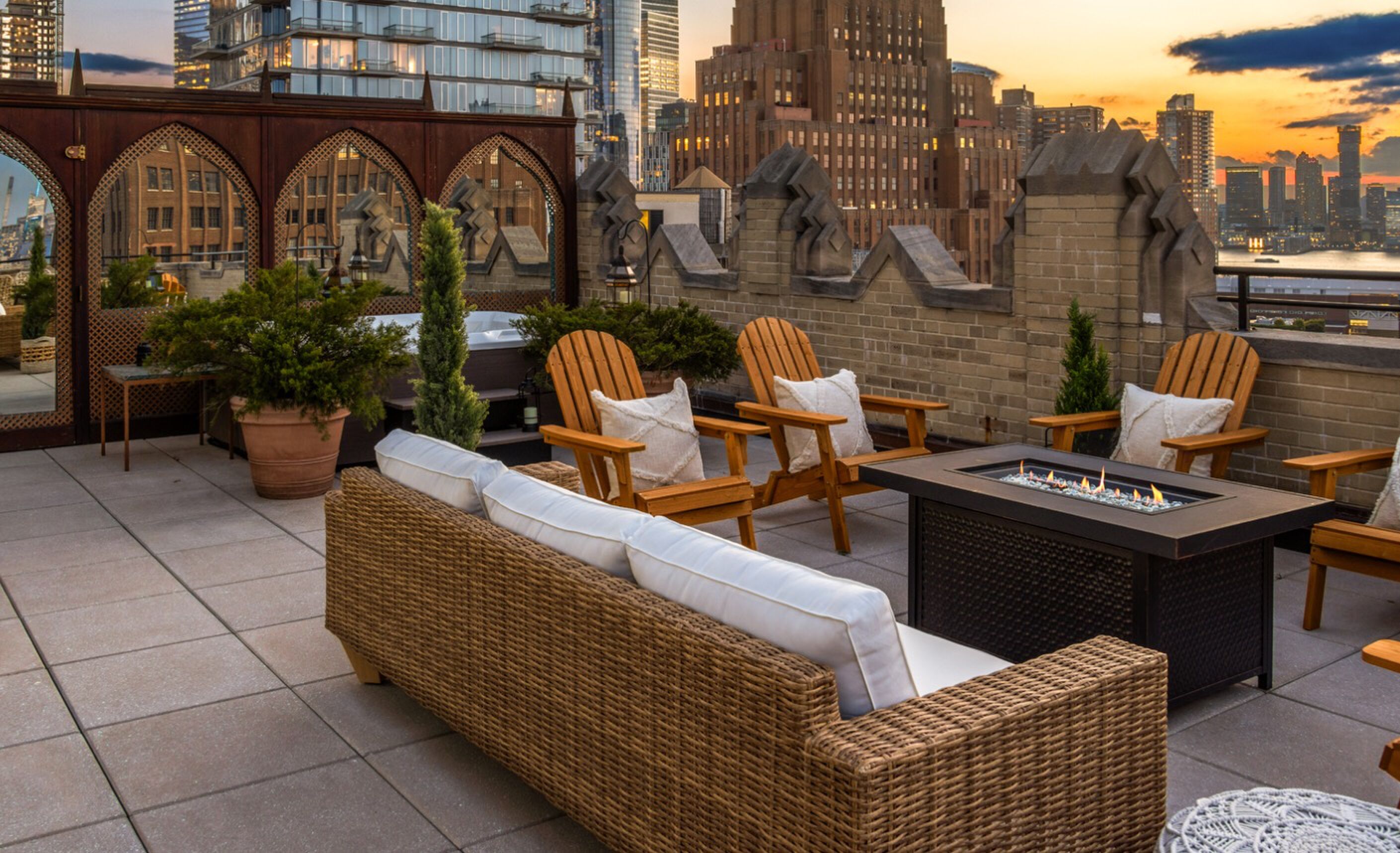 Het dakterras van het penthouse van Mariah Carey in New York
