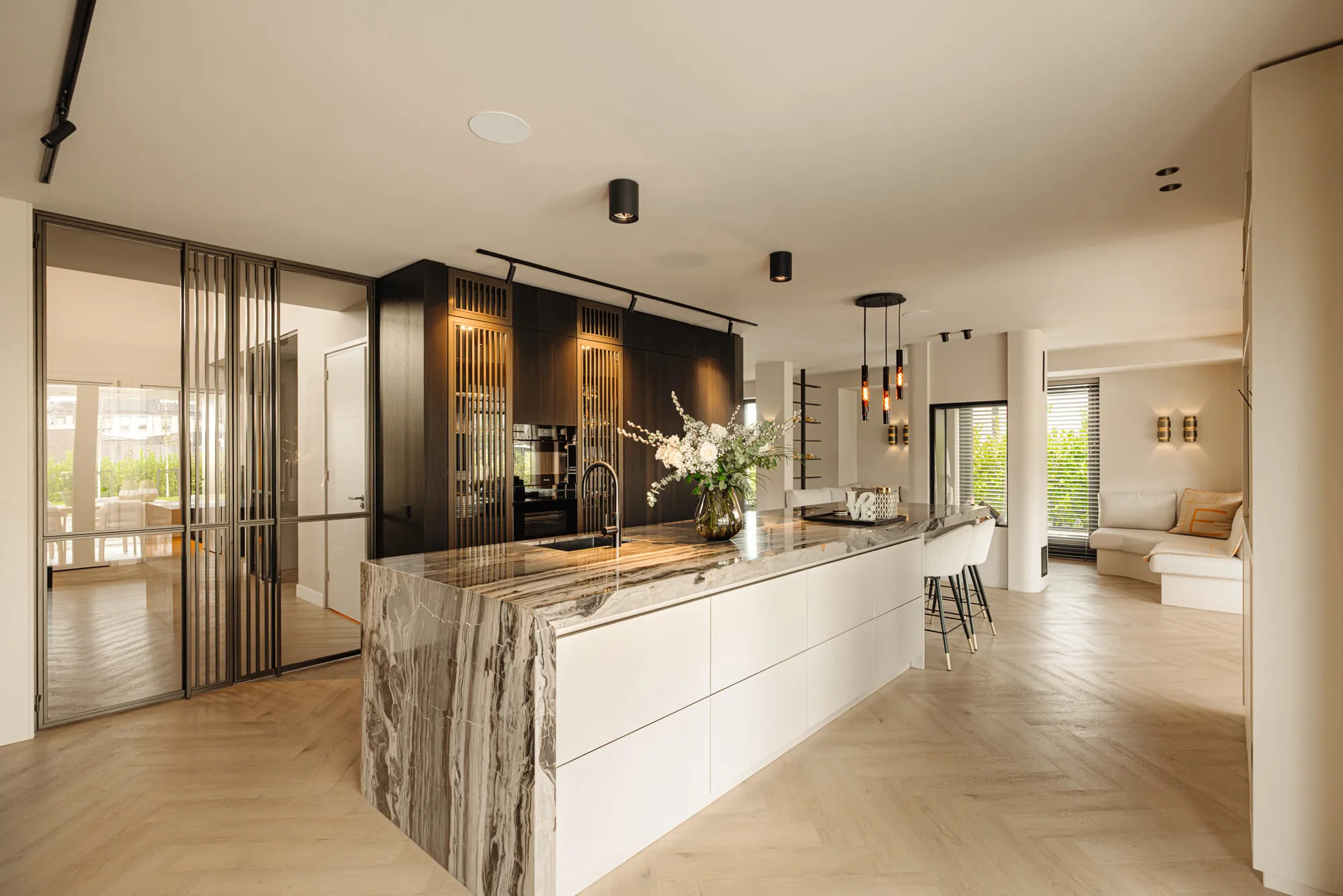 De keuken van de villa in Amstelveen
