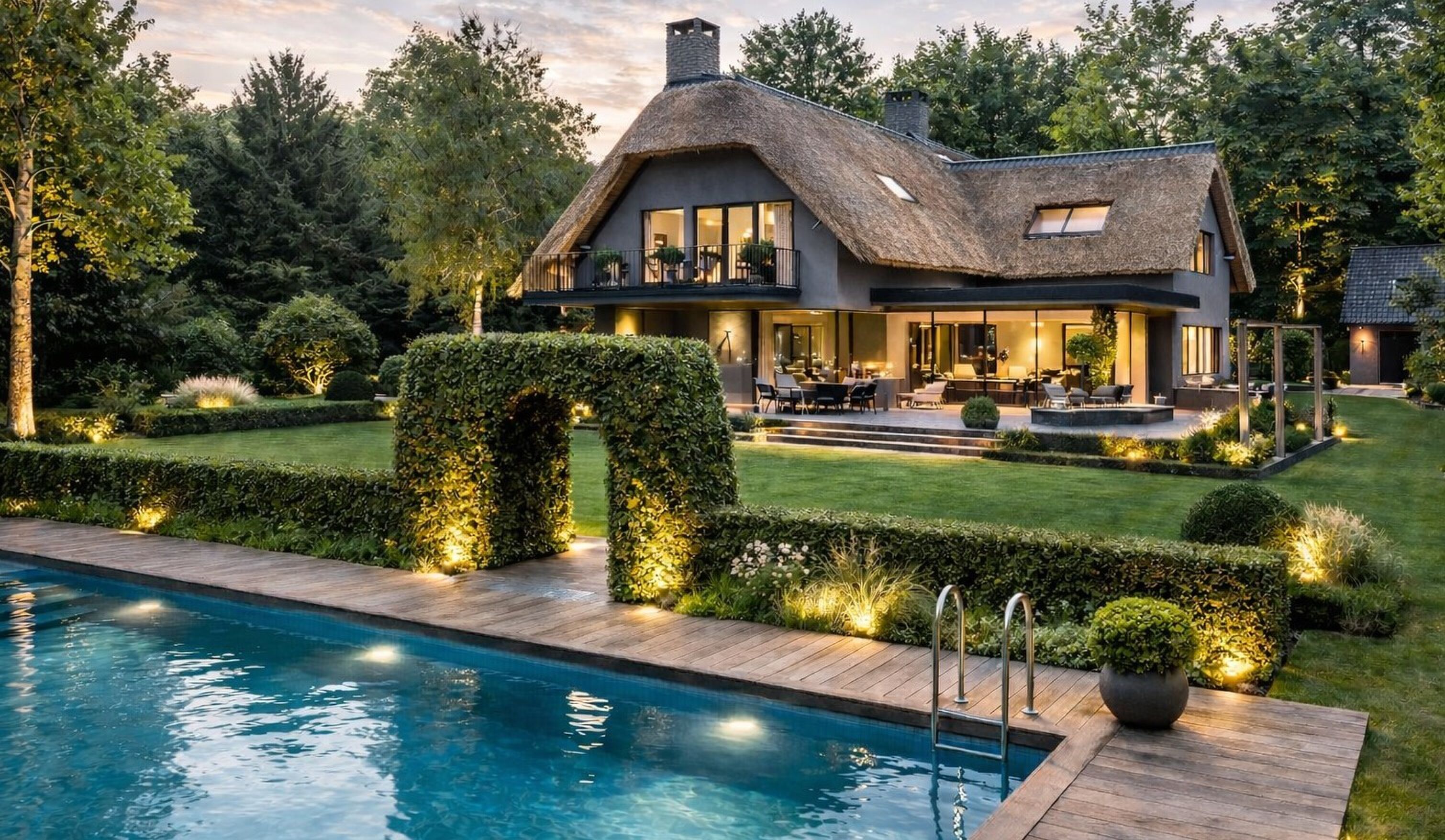 Een impressie van een nieuw gebouwde villa op het perceel in Blaricum