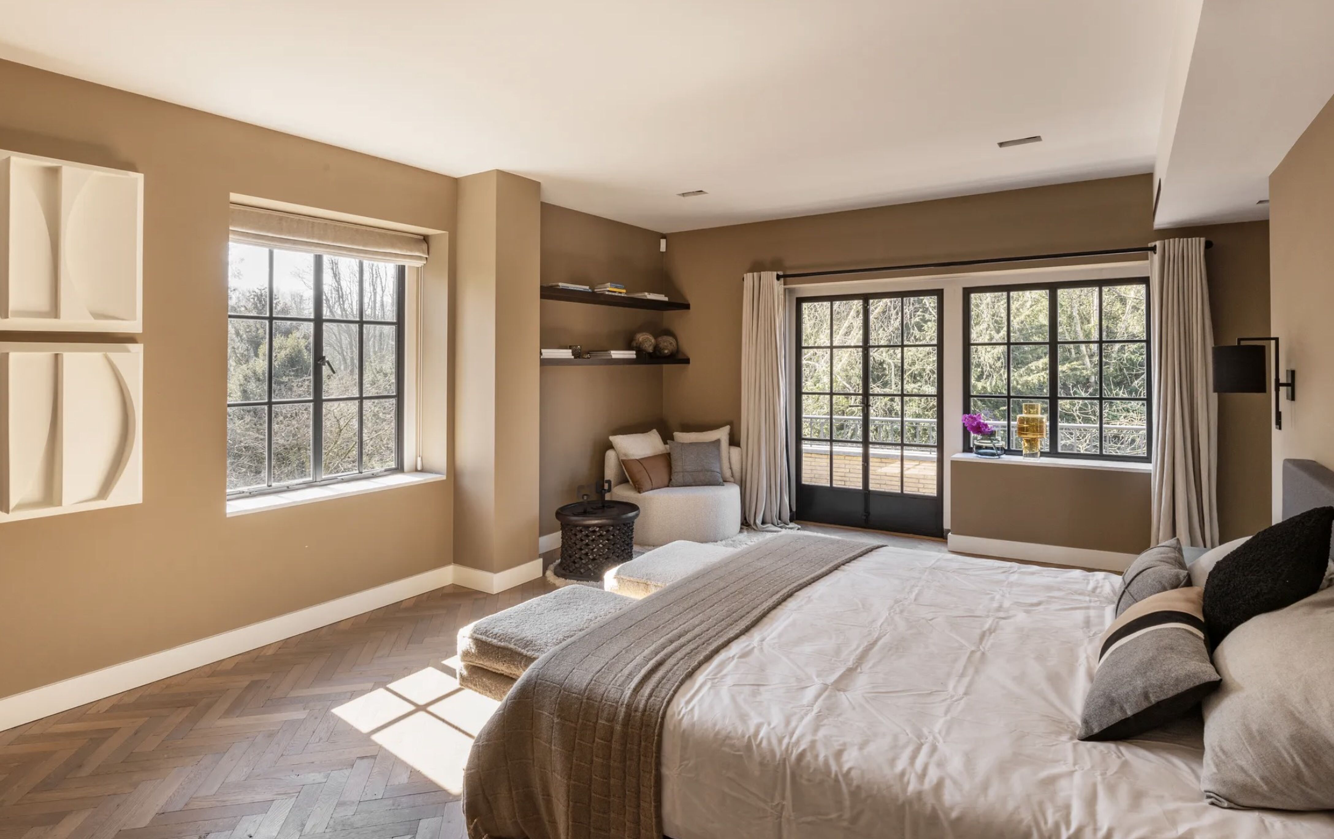 De slaapkamer in de villa van Gert-Jan Munneke in Amsterdam