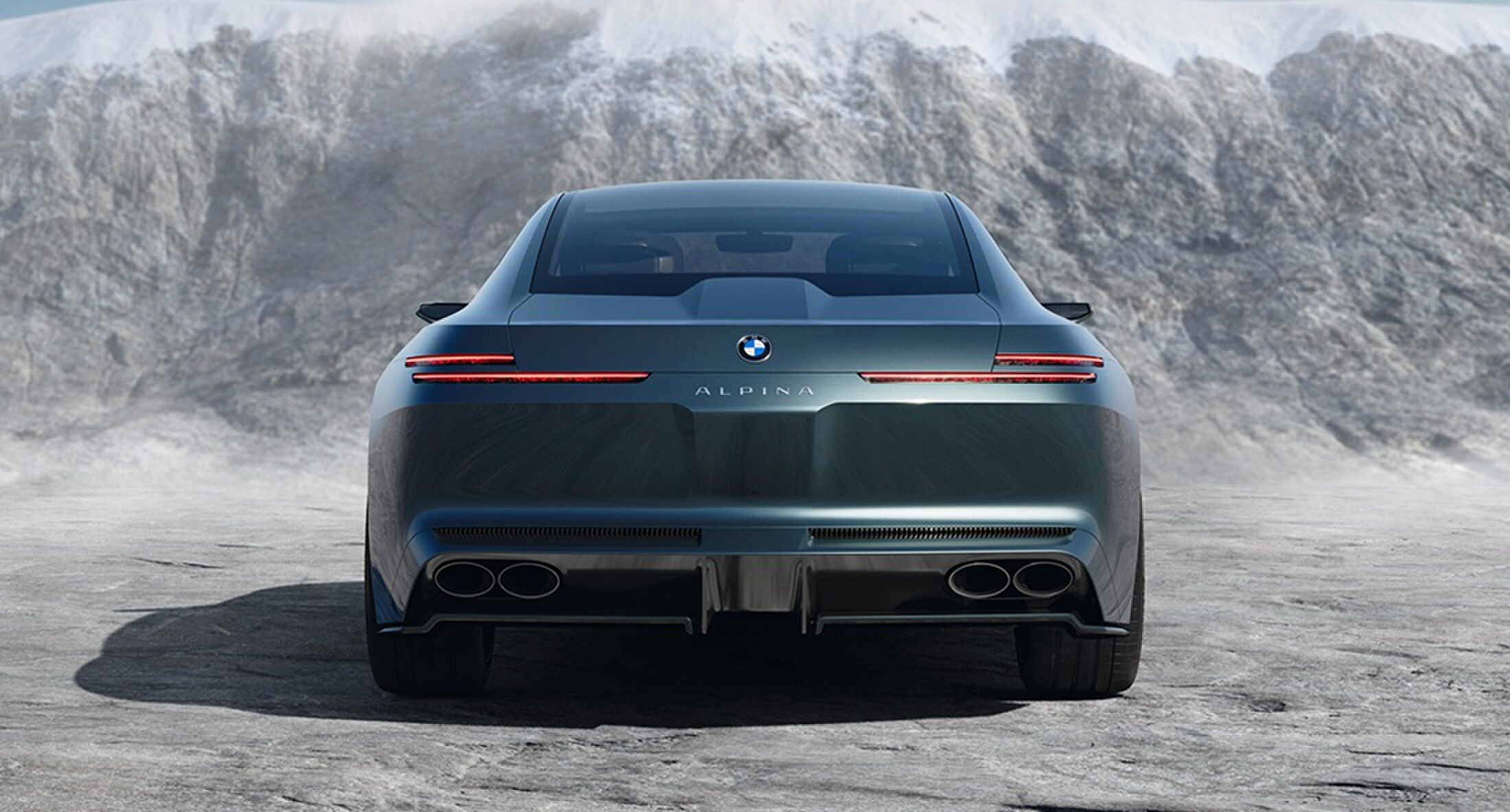 De achterzijde van het autoconcept van het dochtermerk van BMW