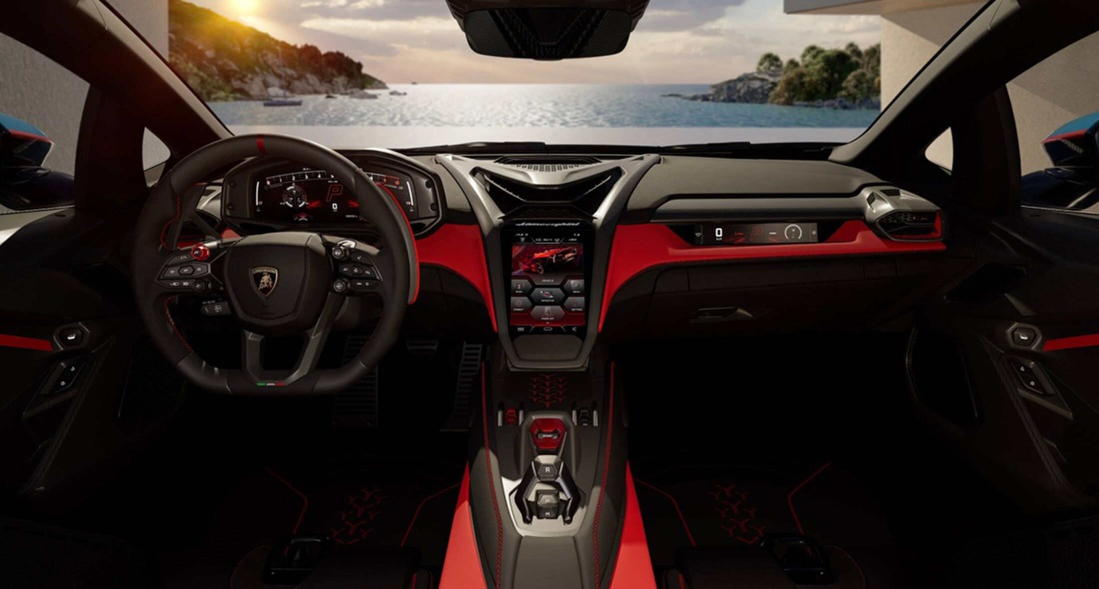 Het interieur van de nieuwe sportwagen