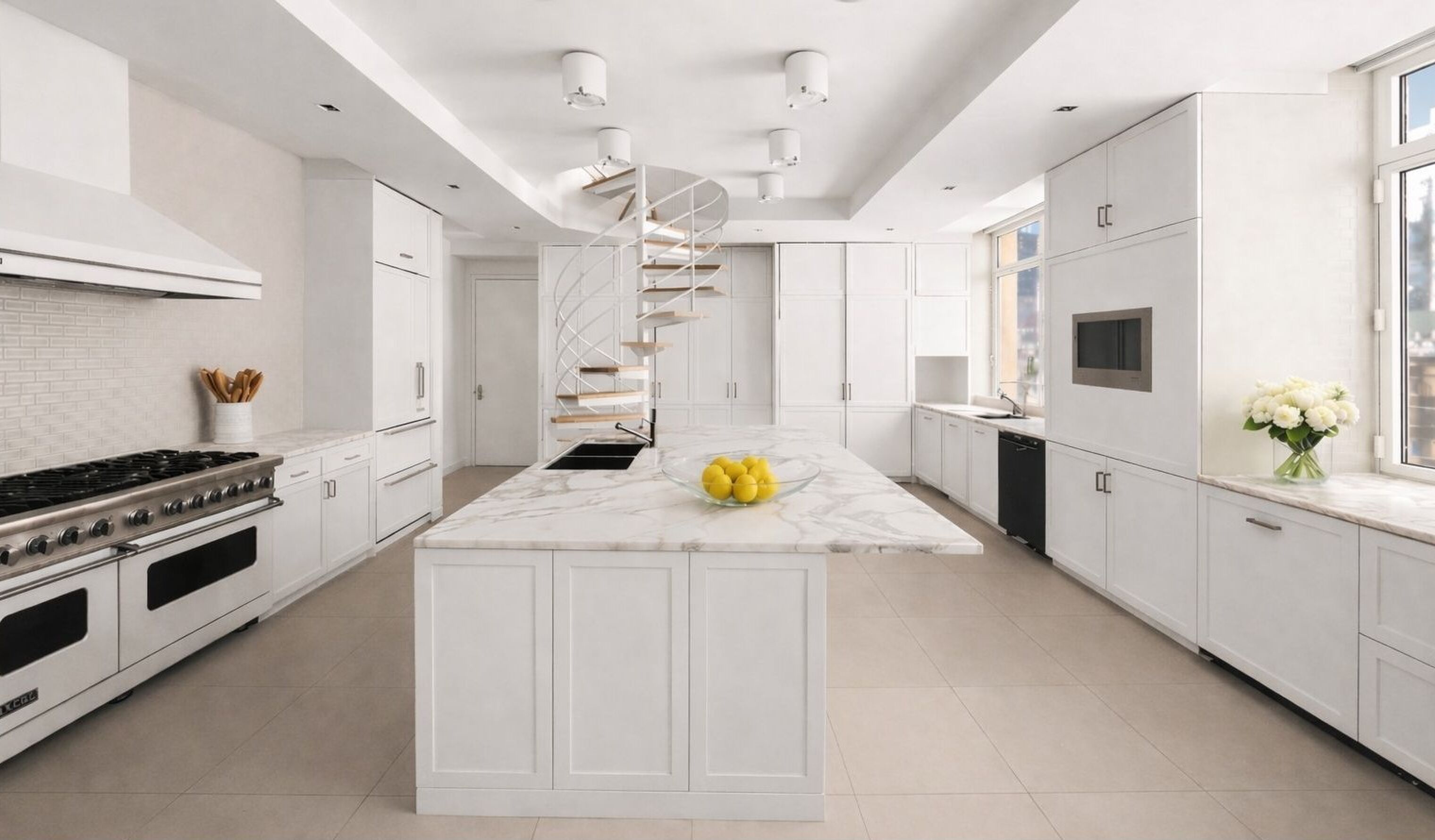 De keuken van het voormalige penthouse van Sting