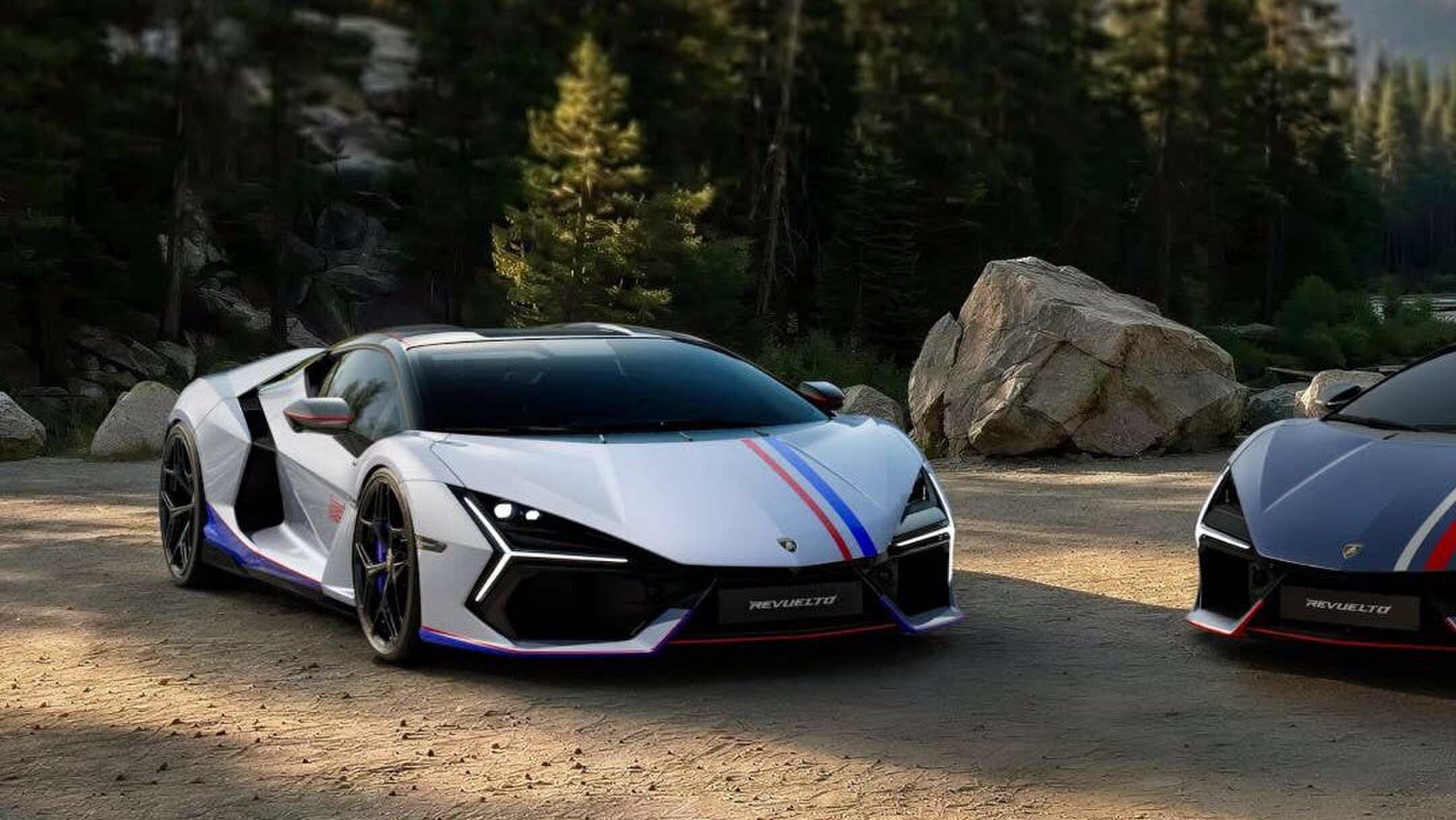 De voorkant van de Lamborghini Revuelto NA63