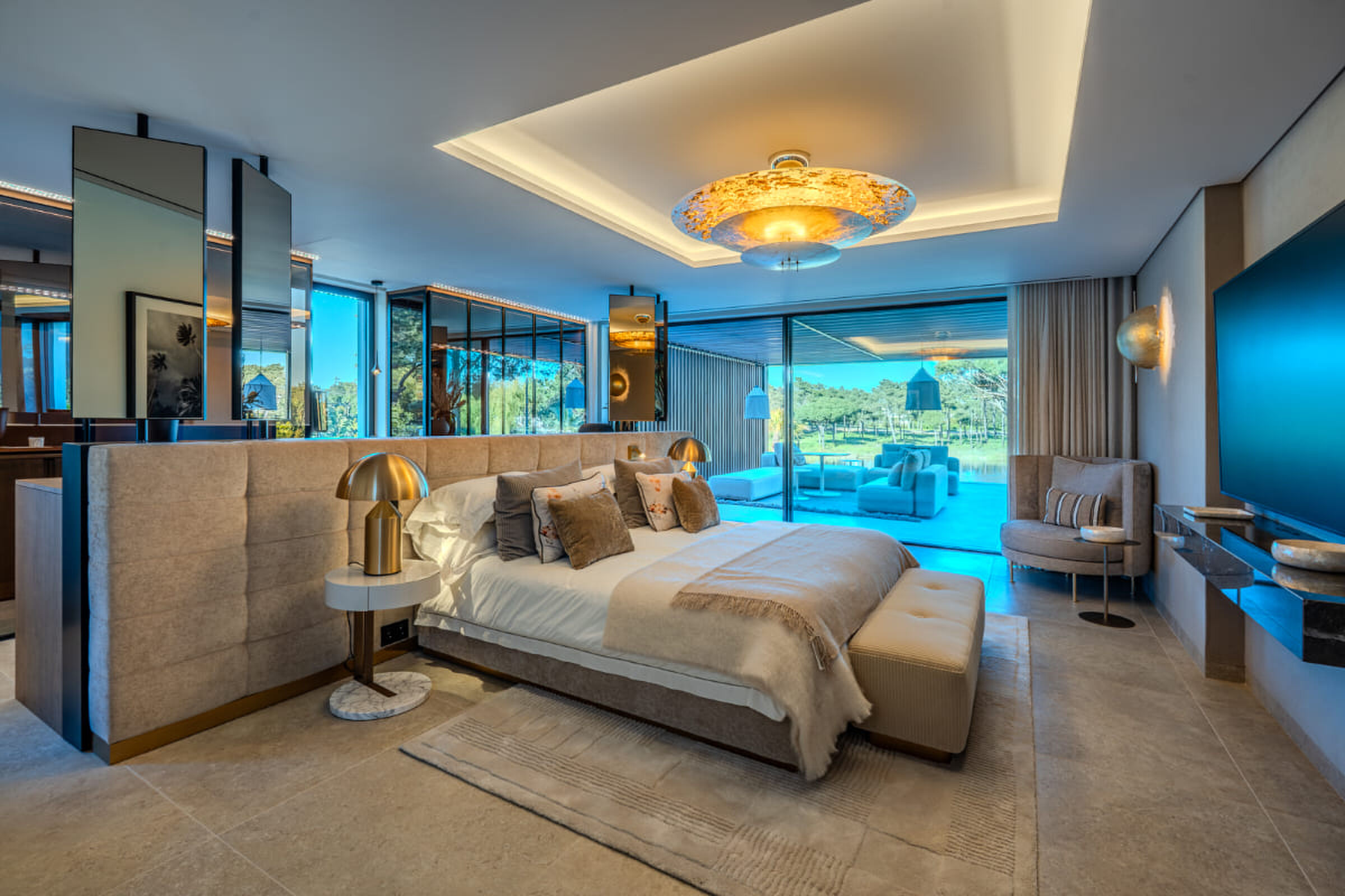 De slaapkamer in de villa in Quinta do Lago