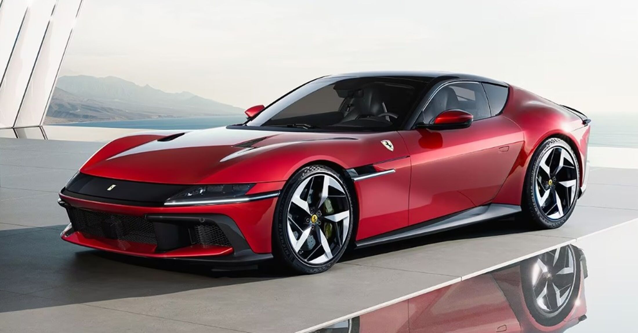 Een rode auto van Ferrari