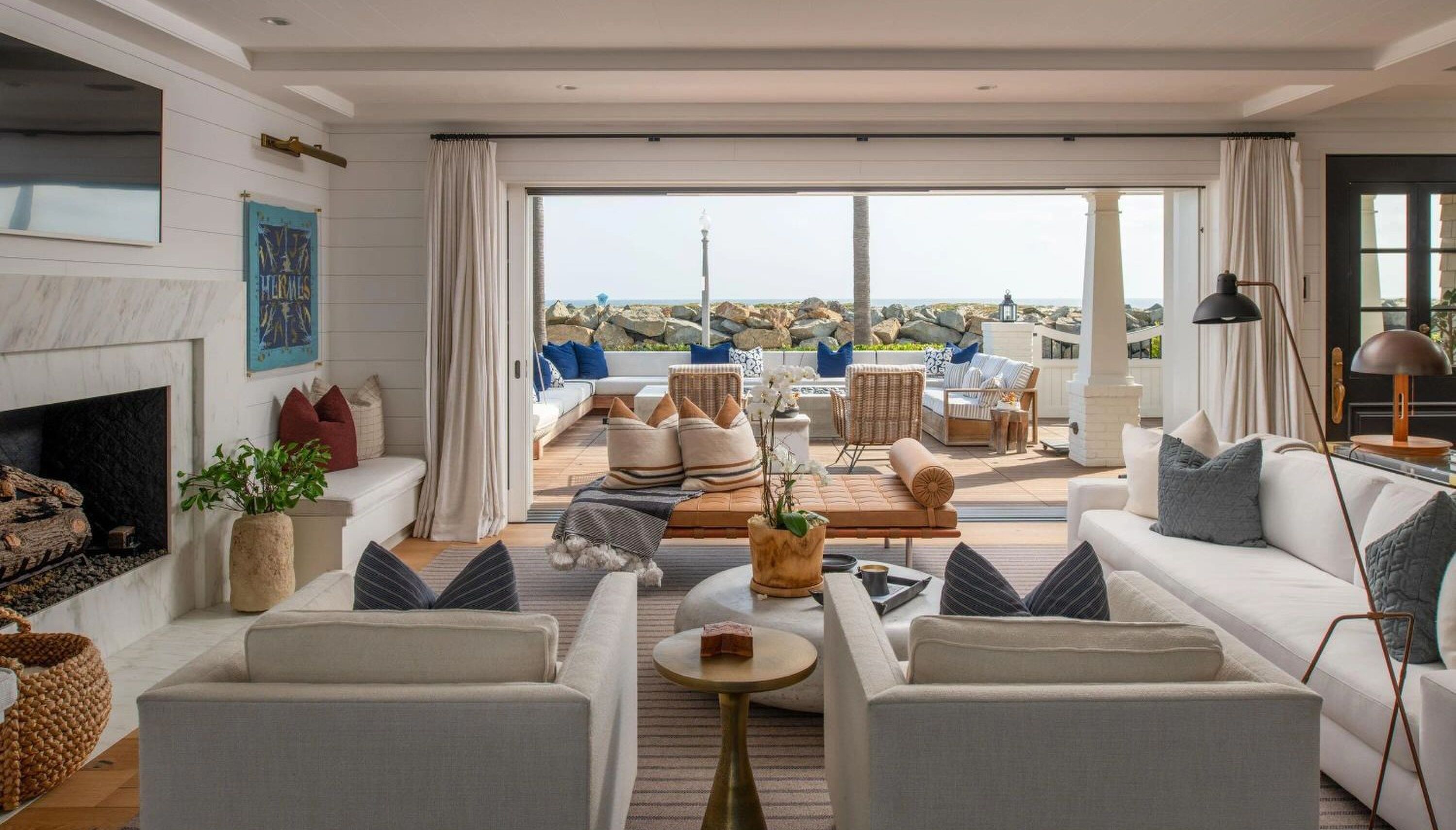 De living van de villa in San Diego