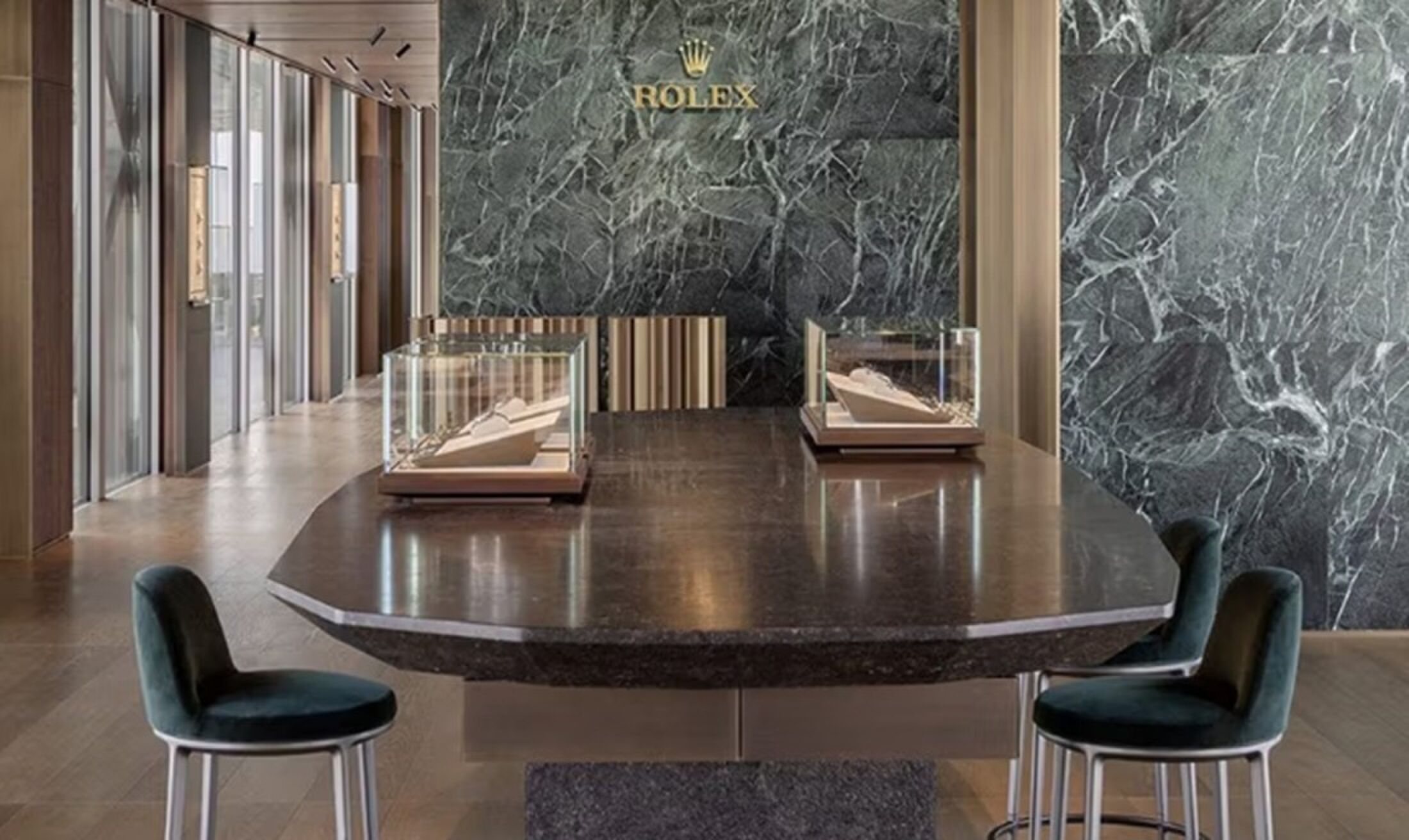 Het interieur van de nieuwe boetiek
