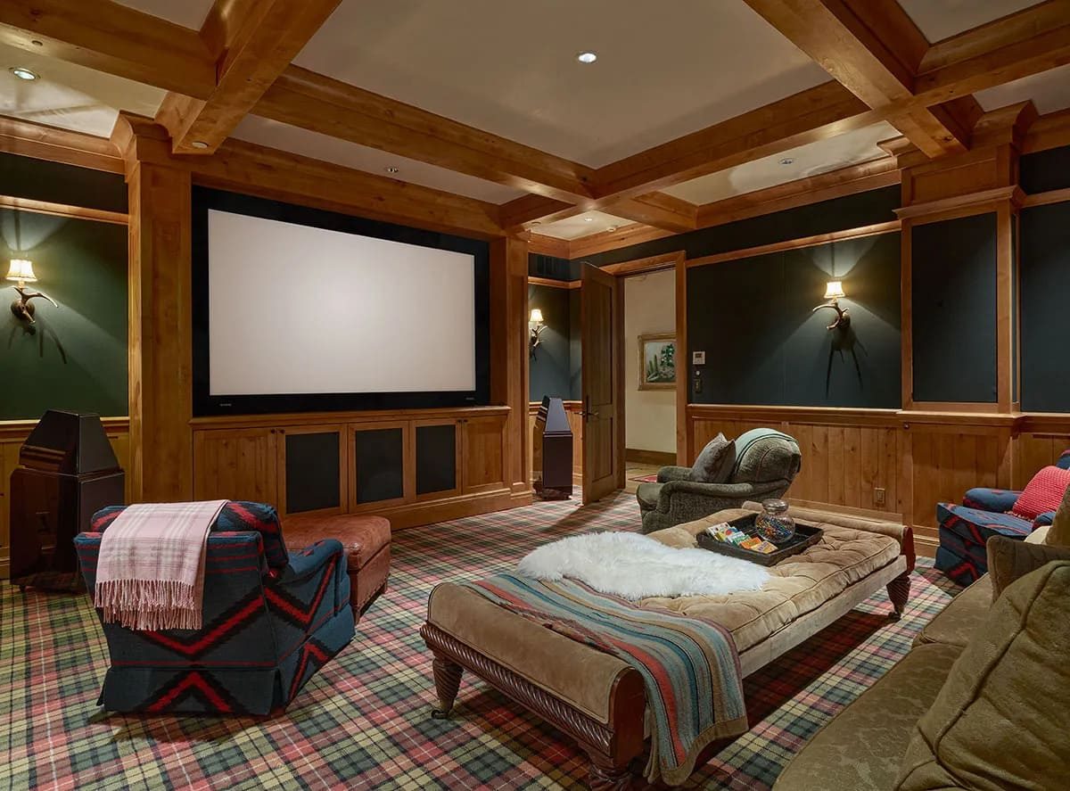De bioscoop in de Elk Mountain Lodge