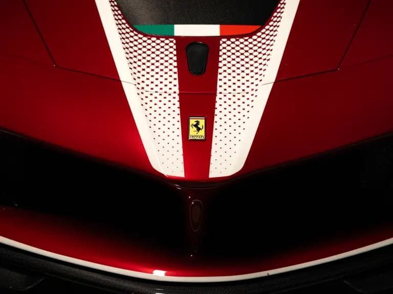 Een detailshot van de Ferrari FXX-K Evo van de veiling