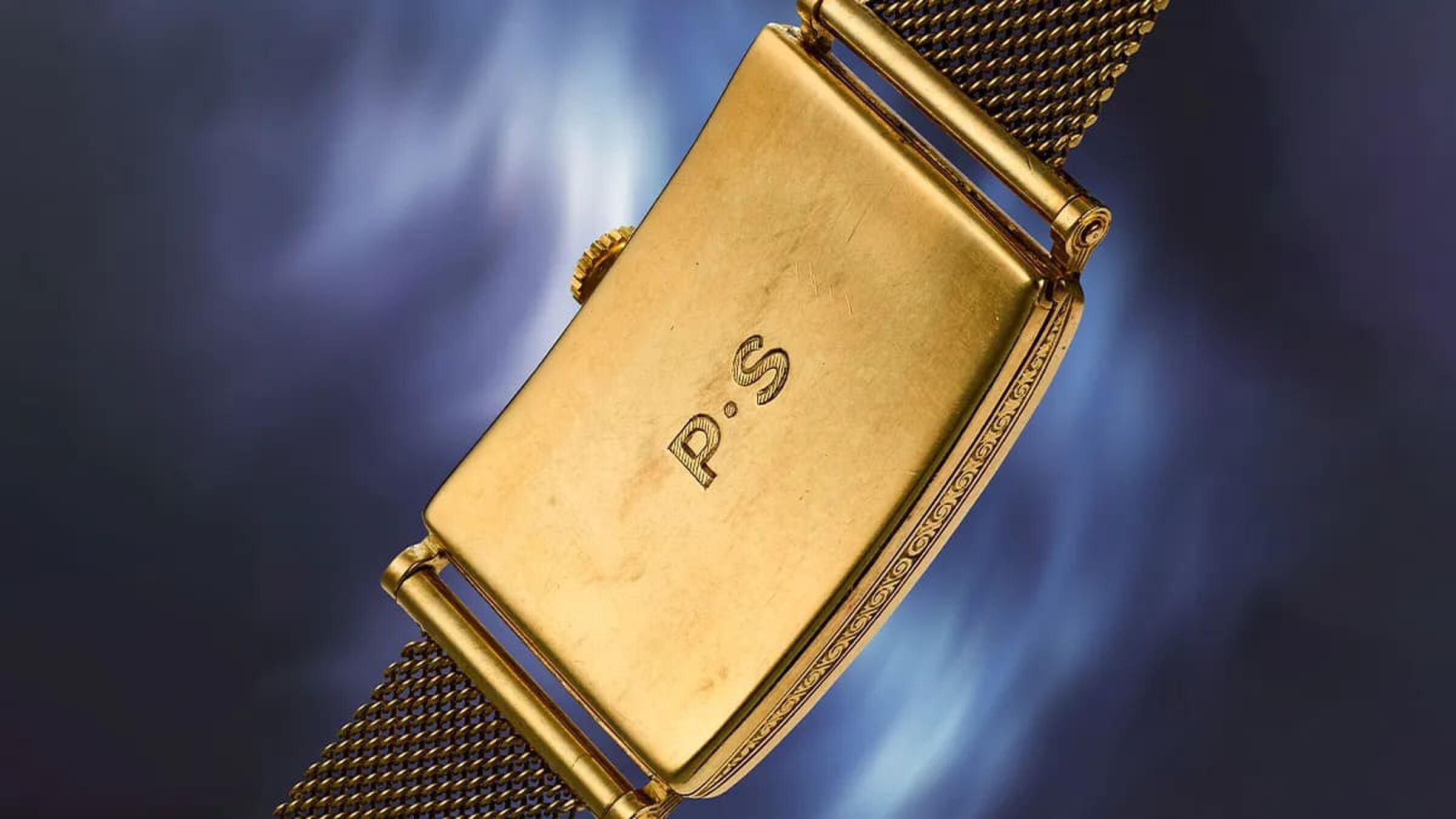 Een detailshot van het Patek Philippe-horloge