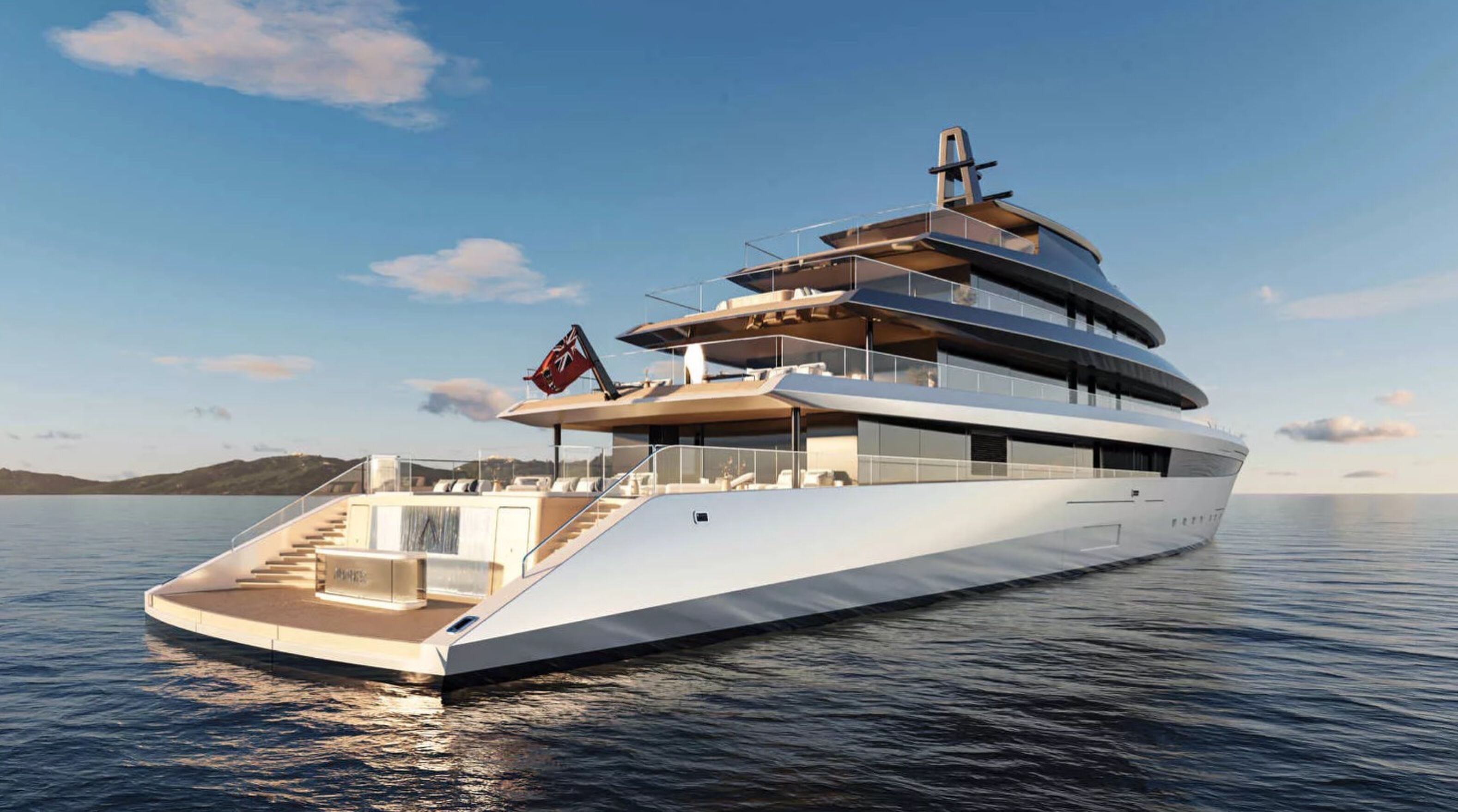 De achterzijde van het nieuwe Ananda-superjacht van Heesen Yachts