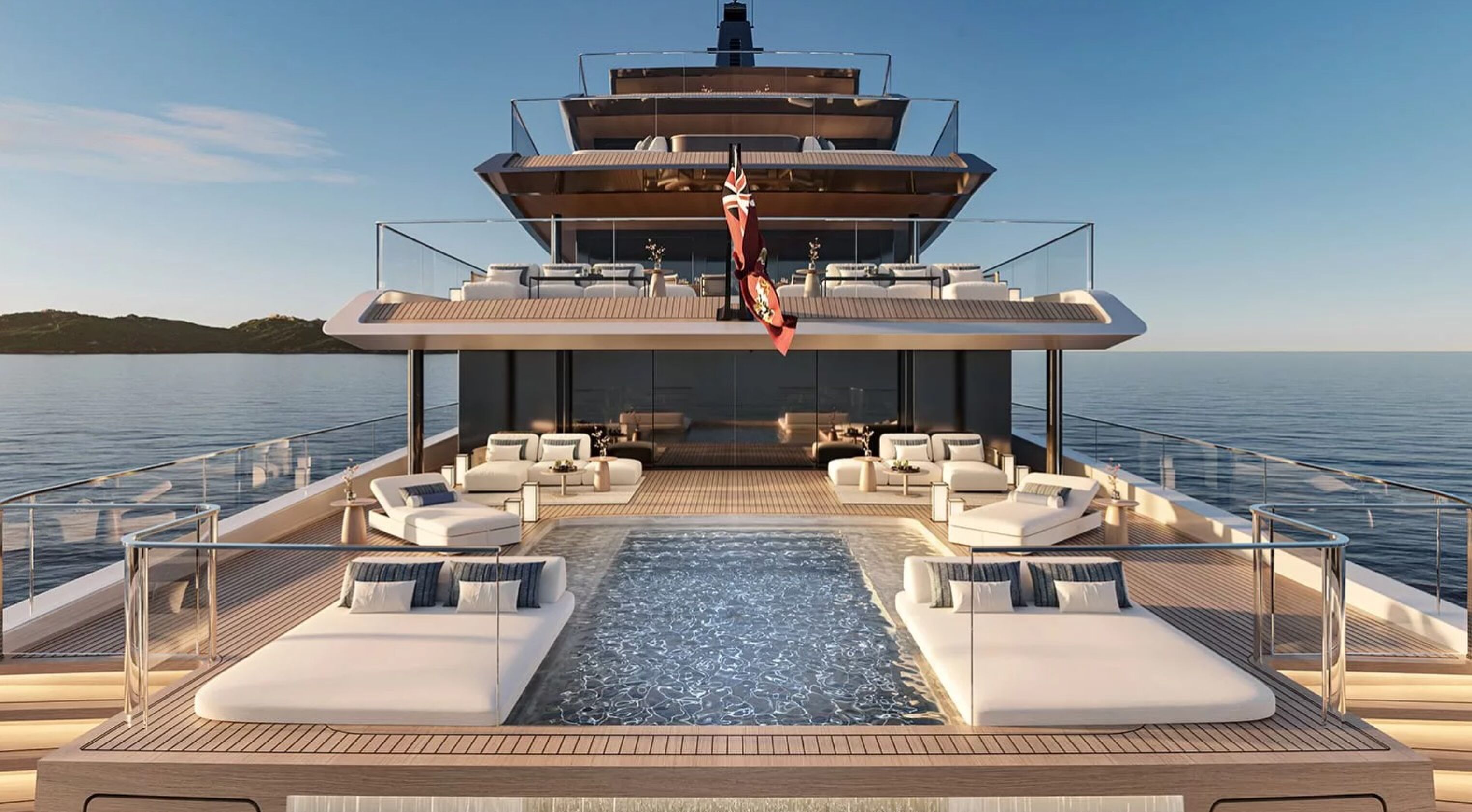 Het dek van het nieuwe Ananda-superjacht van Heesen Yachts