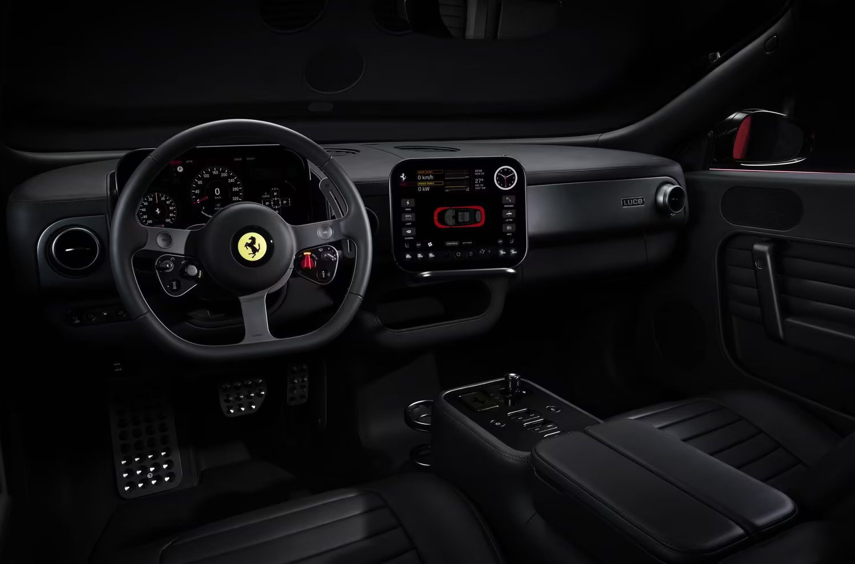 Het interieur van de Ferrari Luce