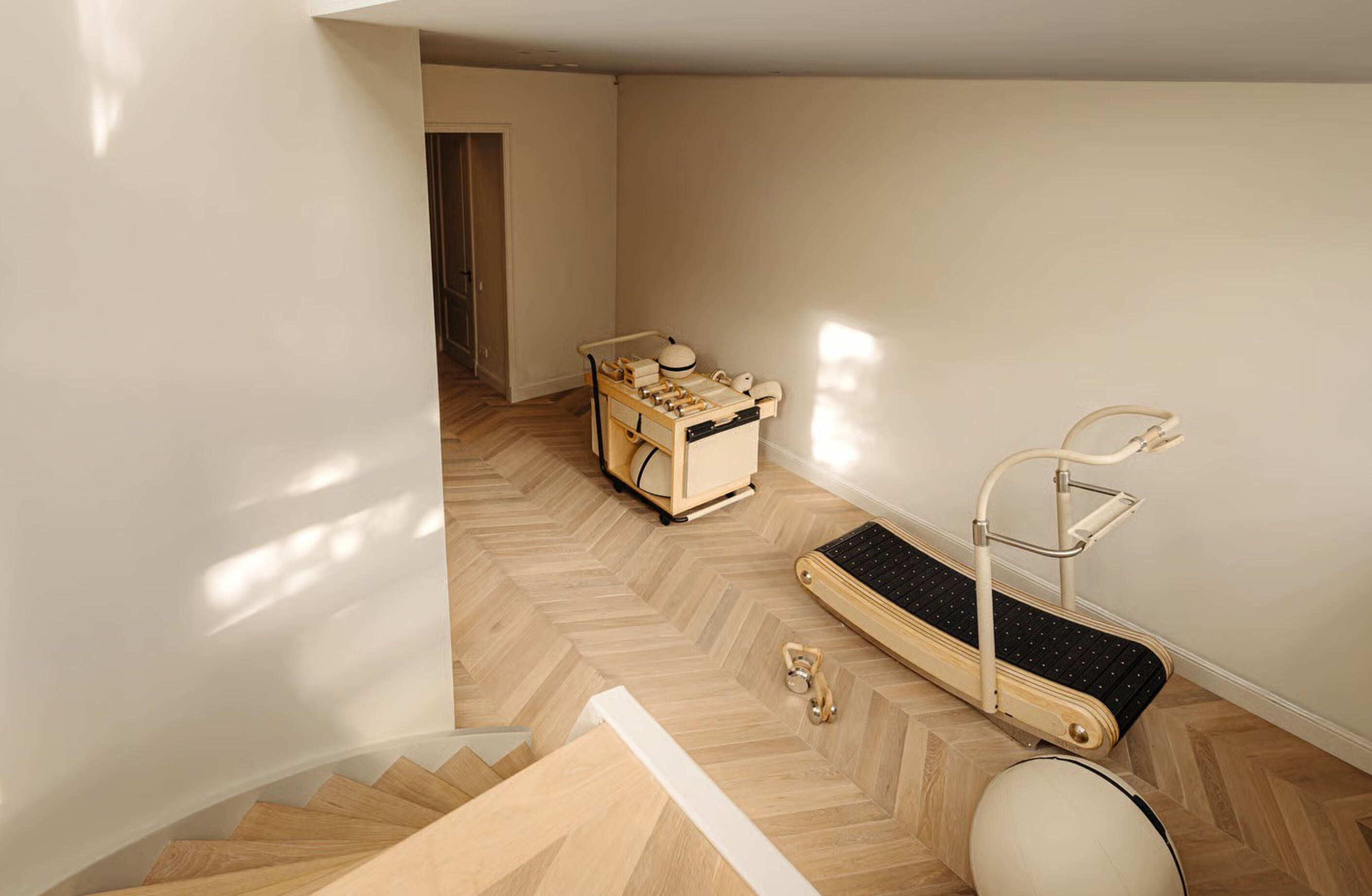 De homegym in het herenhuis in Amsterdam