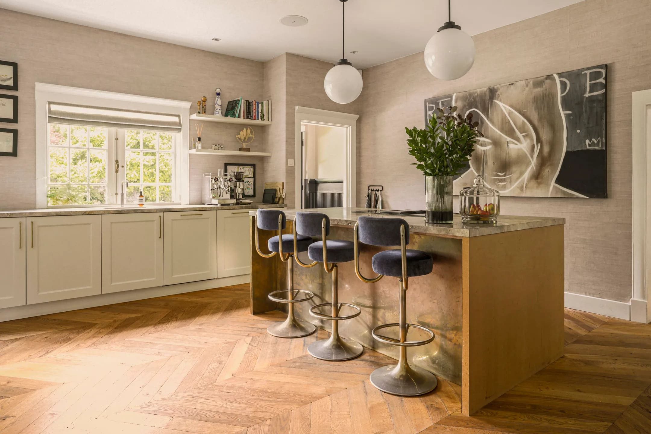 De keuken in de villa in Heemstede