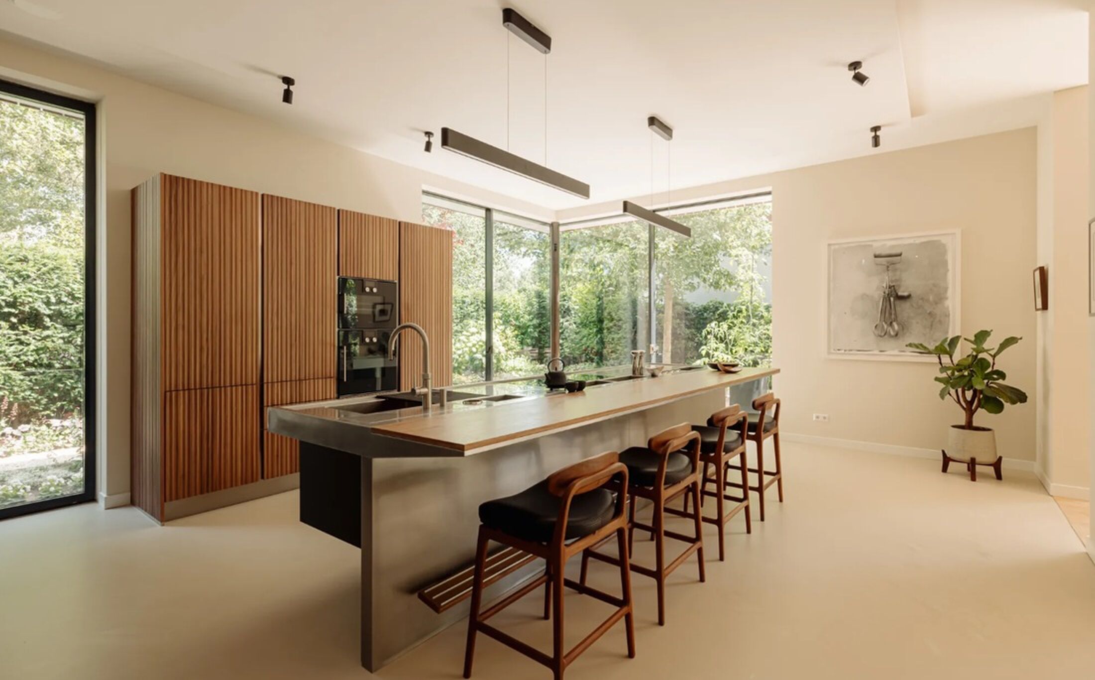 De keuken van de stadsvilla in Amsterdam-Zuid