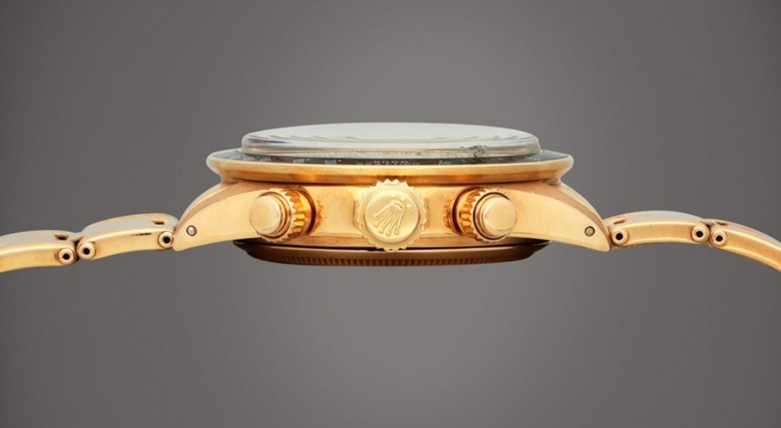 De zijkant van het unieke horloge