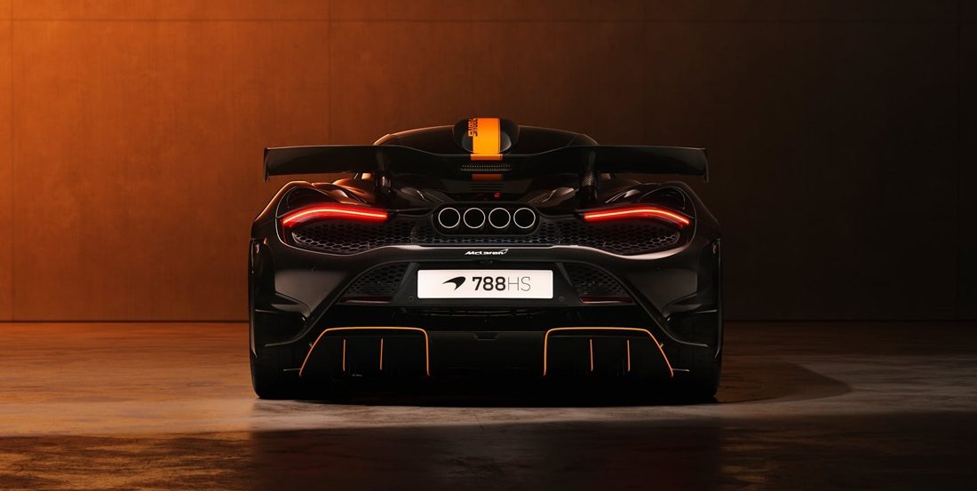 De achterzijde van de McLaren 788HS