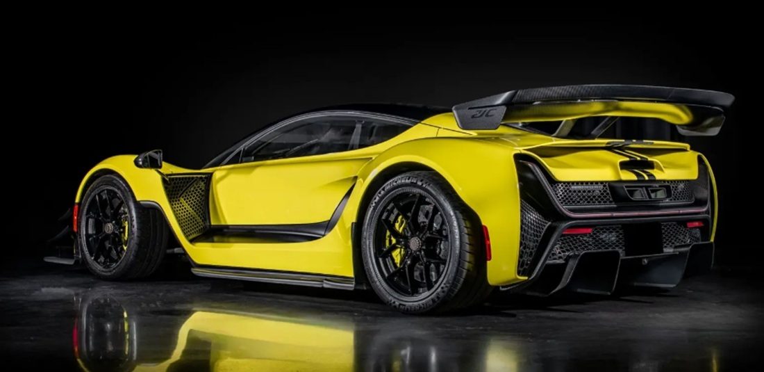 De achterzijde van de door Czinger ontwikkelde hypercar