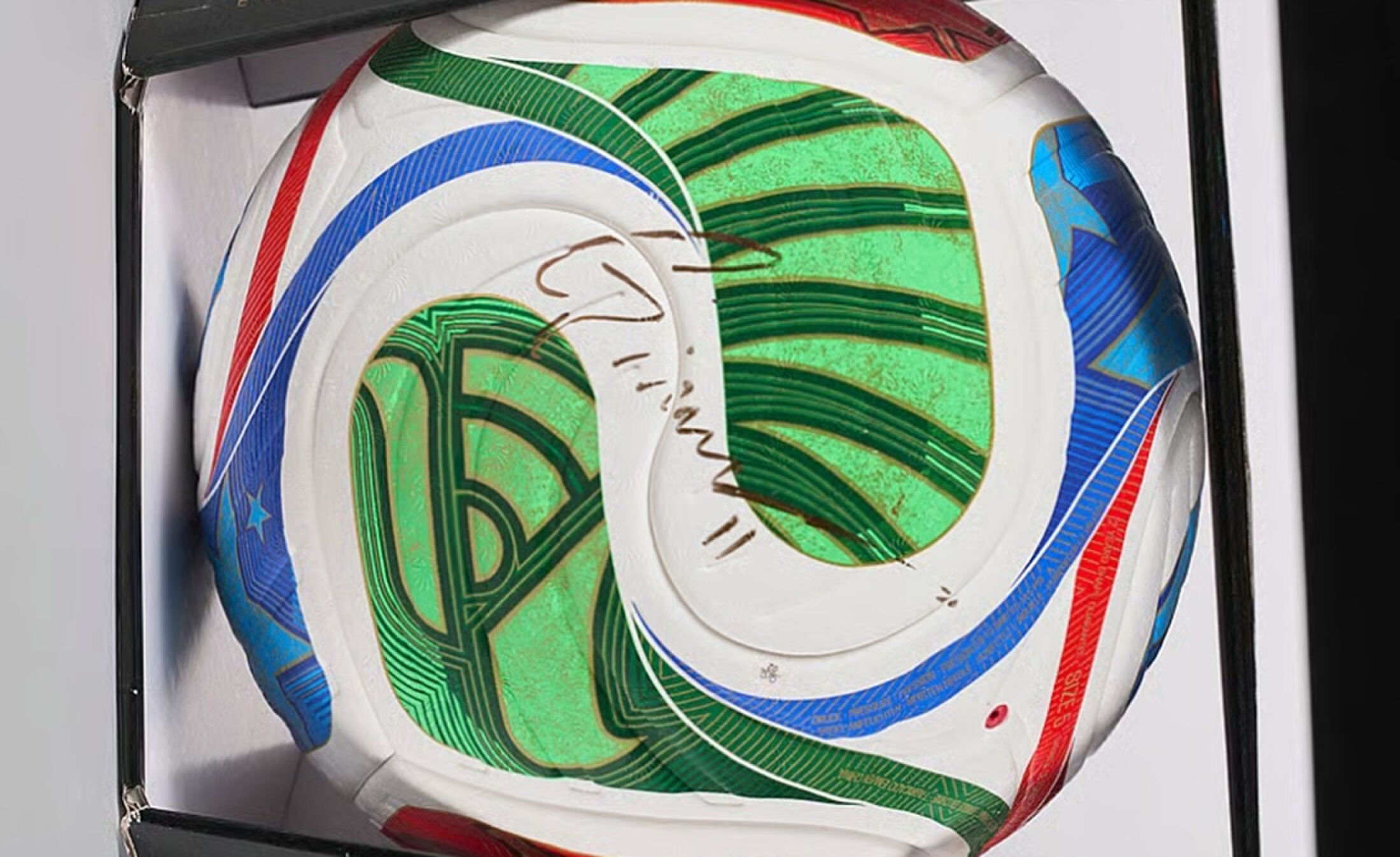 Een bal die onderdeel is van de WK-veiling van de FIFA