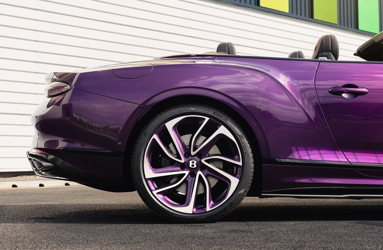 Een detailshot van de one-off Bentley Continental GTC