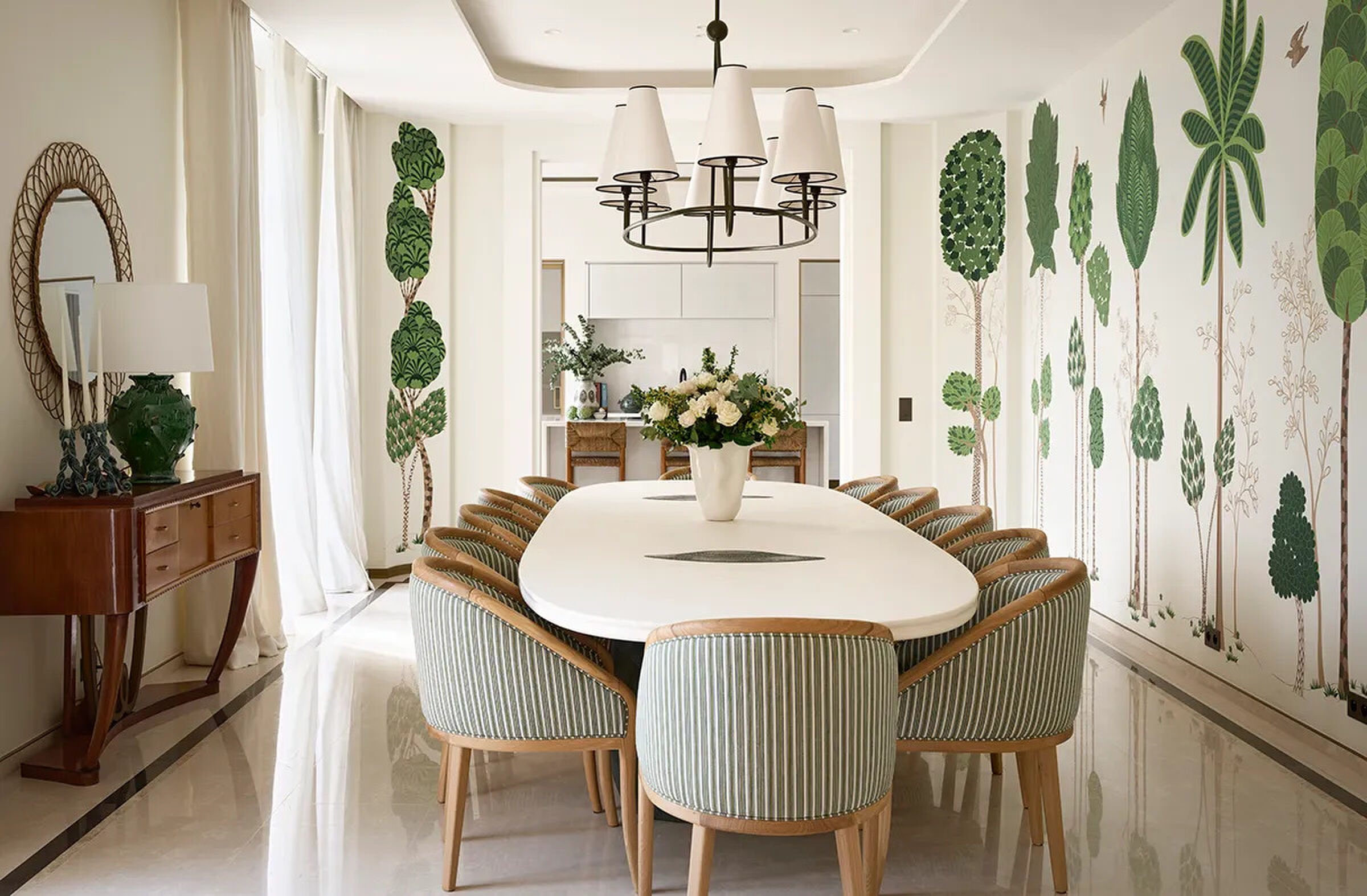De eetkamer van Villa Jardin