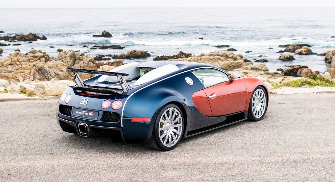 De achterzijde van de speciale Bugatti Veyron