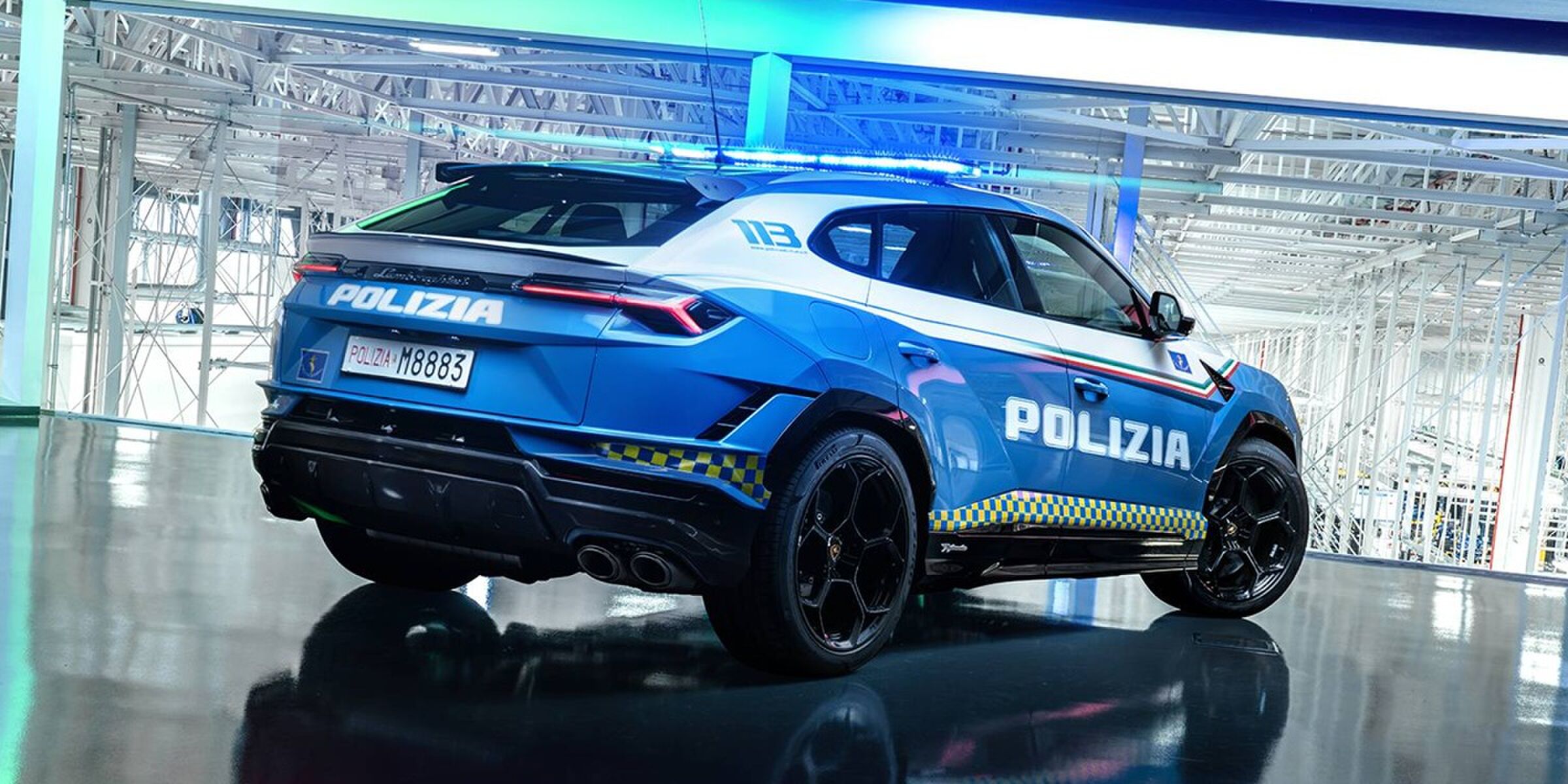 De Lamborghini Urus van de Italiaanse politie