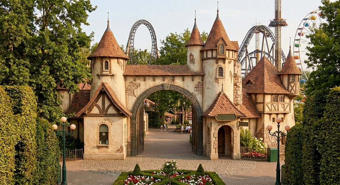 De mogelijke entree van het toekomstige attractiepark in Frankrijk
