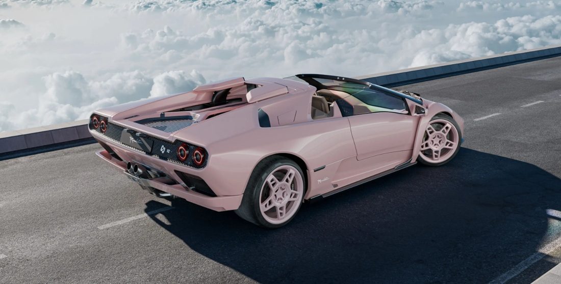 De achterkant van de Eccentrica Diablo Roadster