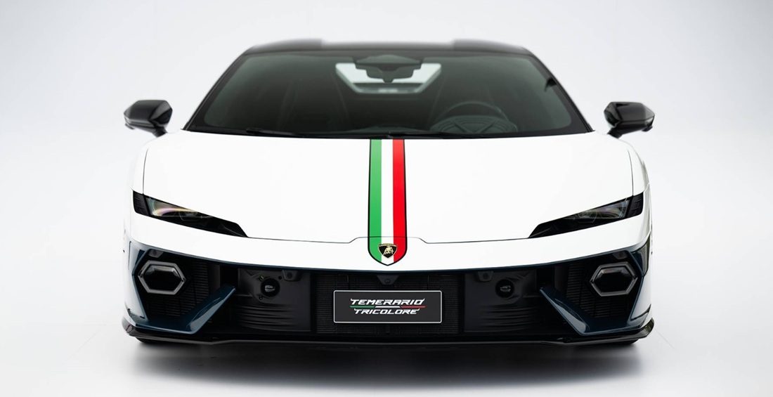 De neus van de Lamborghini Temerario Tricolore