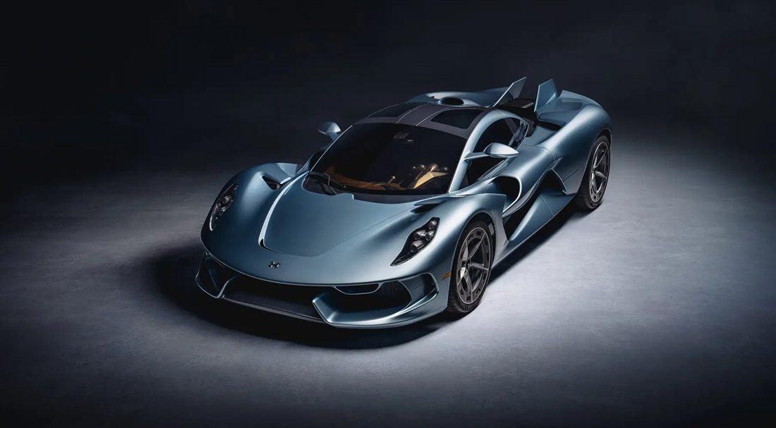 De voorkant van de hypercar van Hennessey