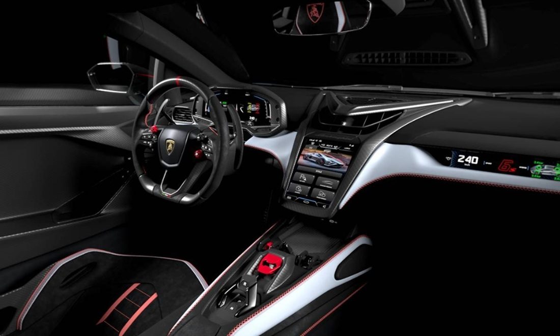 Het interieur van de nieuwe auto