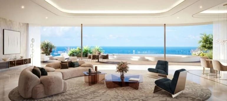 De woonkamer in de door Jacob & Co. gebouwde villa in Dubai