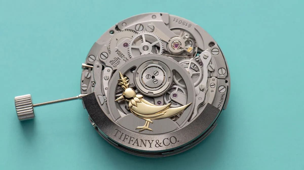 Een detailshot van de Tiffany Timer-chronograaf van Tiffany & Co.
