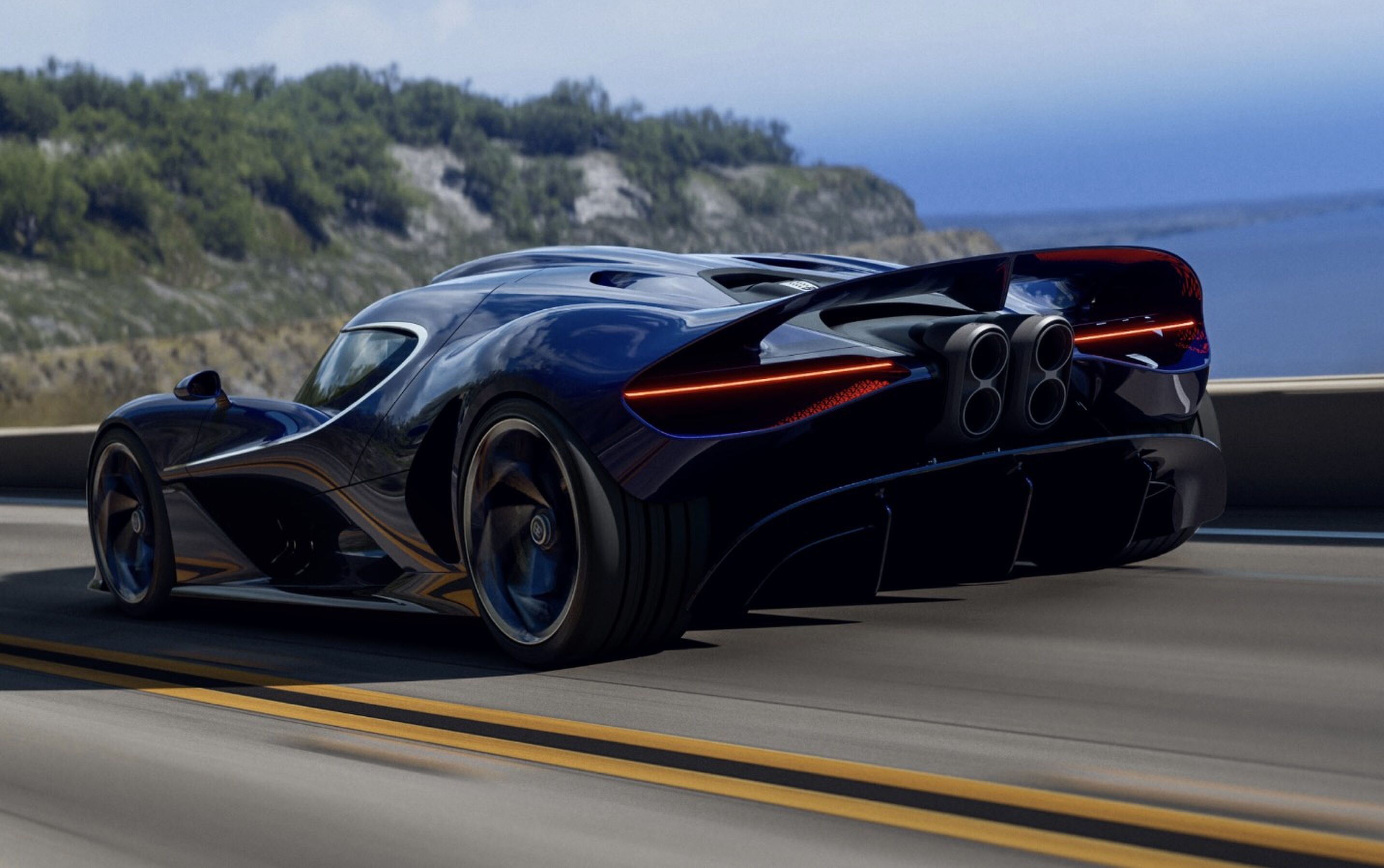 De achterzijde van de nieuwe Bugatti Destrier