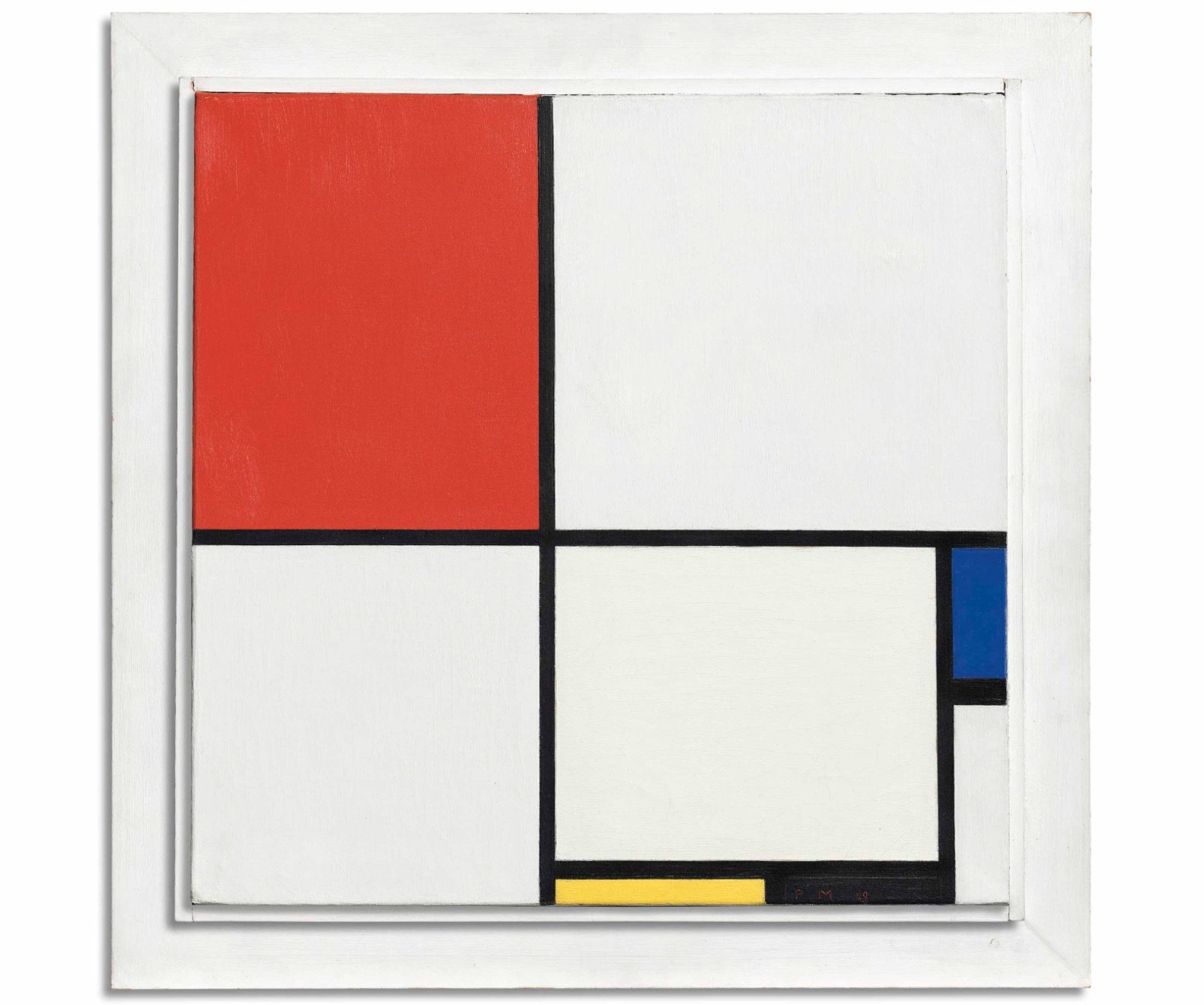 Het schilderij Compositie III van Piet Mondriaan dta naar de veiling gaat