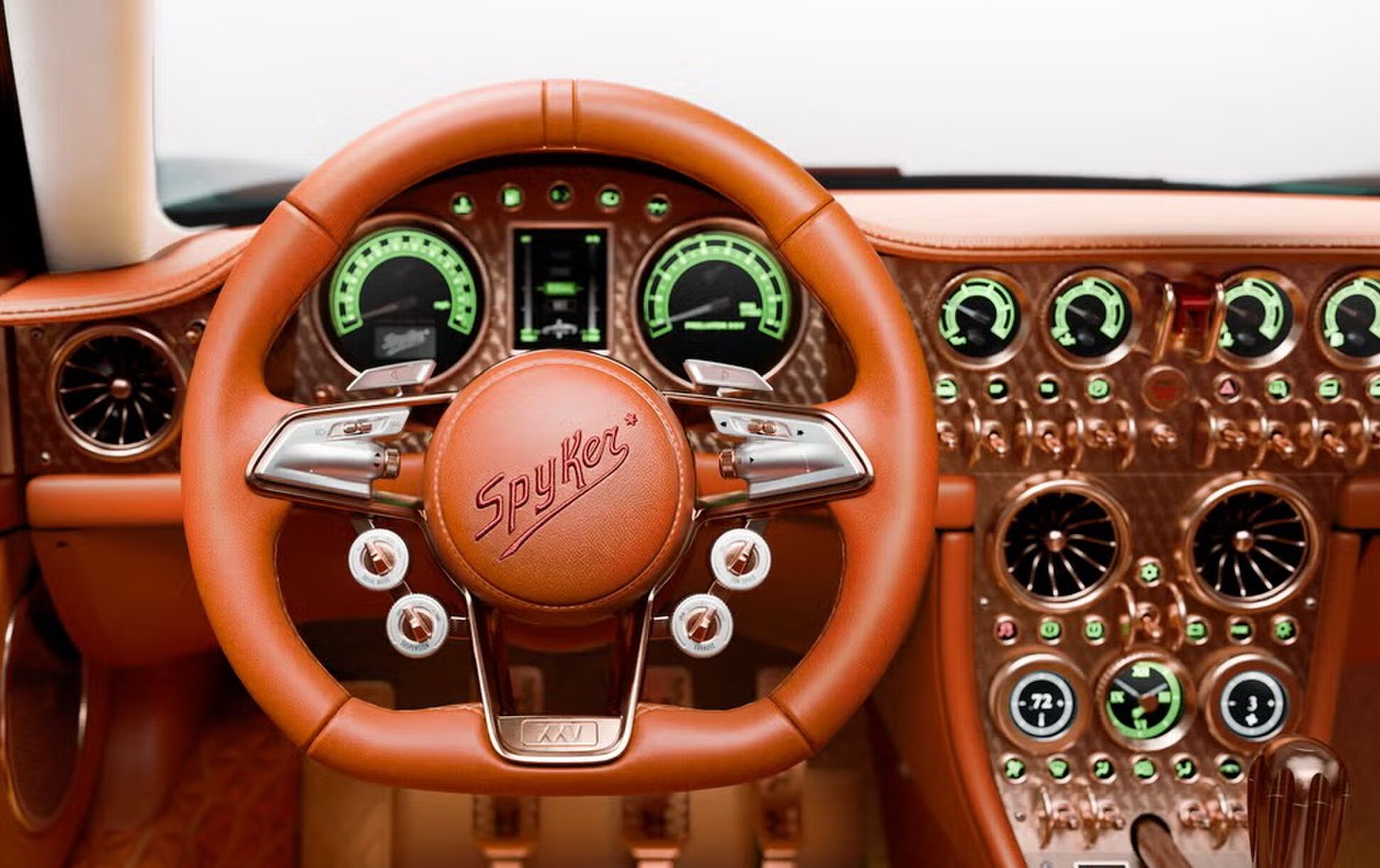 Het interieur van de Spyker C8 Preliator XXV Coupé