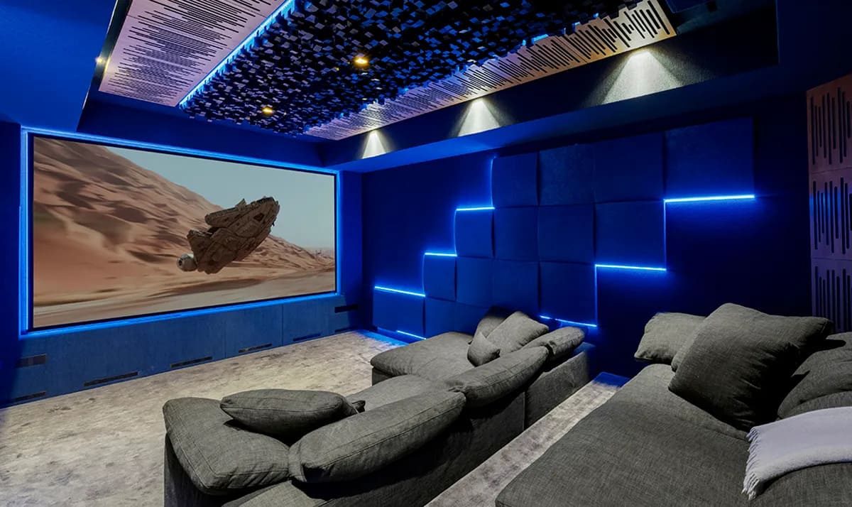 De bioscoop in de voormalige villa van Zedd in Beverly Hills