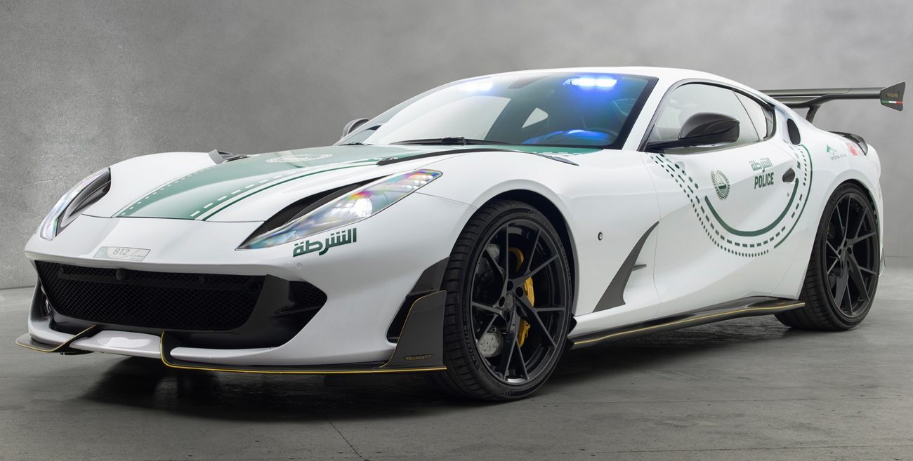 De nieuwste Ferrari van de Dubai Police